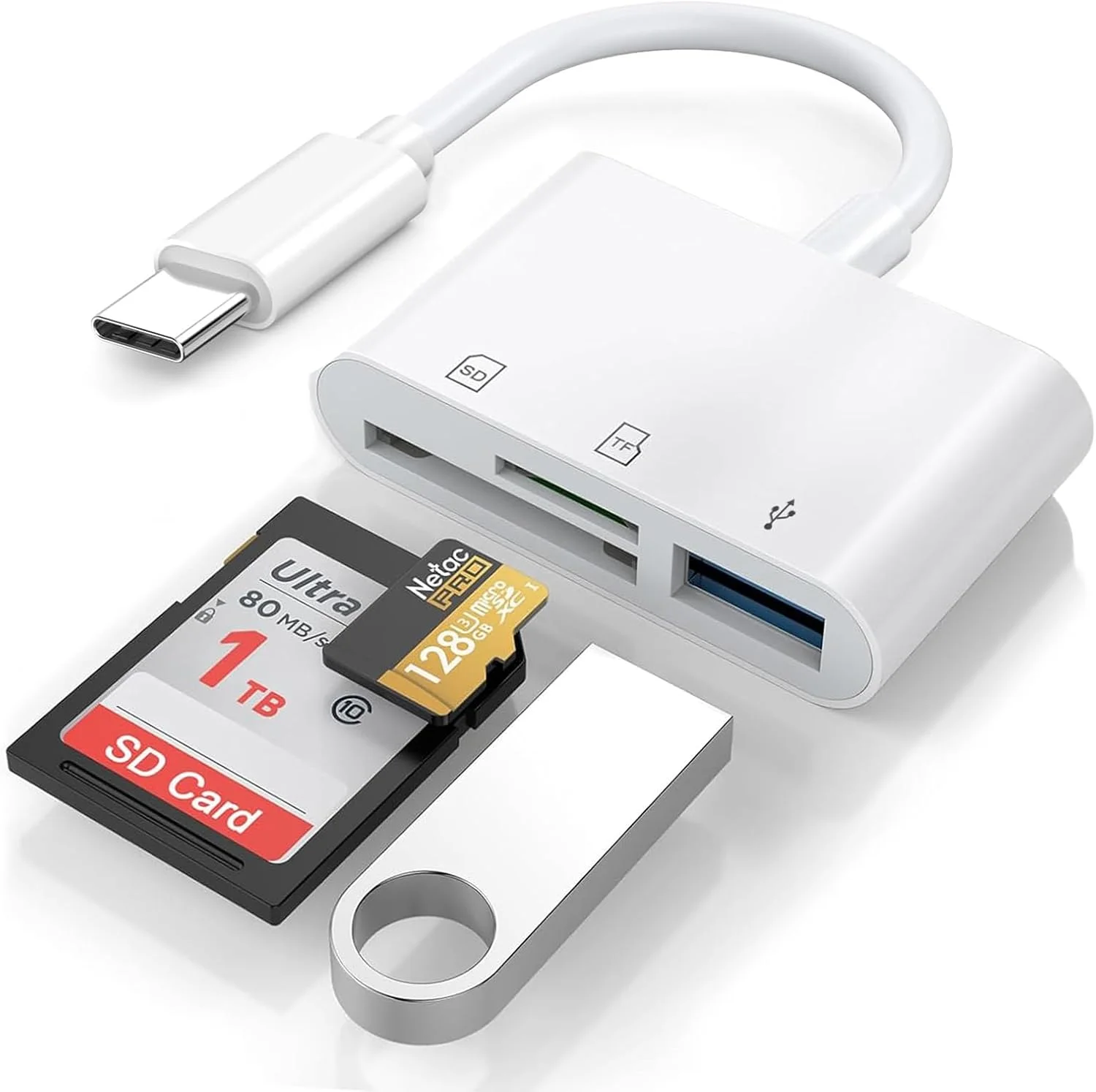 تبدیل USB-C به کارت SD اپل برای آیفون 15 و 16، دارای گواهی MFi، تبدیل Type C به کارت SD/TF به همراه آداپتور دوربین USB برای آیپد ایر/پرو، مک‌بوک پرو/ایر M1 M2 M3 M4 و غیره