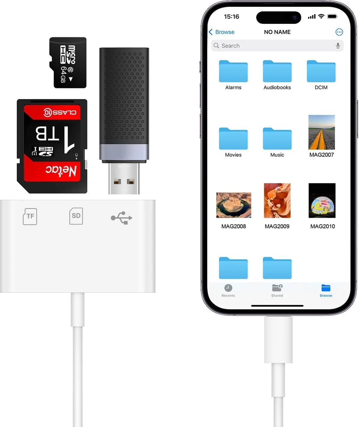 کارت خوان SD برای آیفون، آداپتور 3 در 1 لایتنینگ به کارت خوان SD میکرو SD دوربین دیجیتال سازگار با آیفون 14، 13، 12، 11، اتصال و استفاده آسان