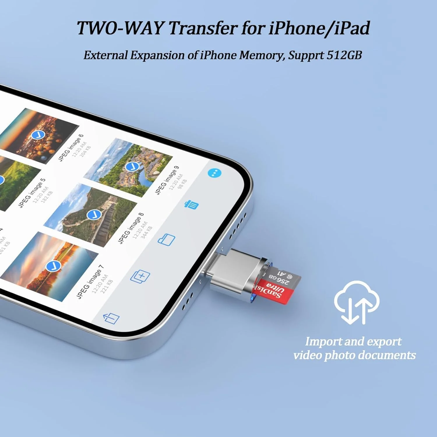 کارت خوان میکرو SD برای آیفون و آیپد، آداپتور کارت خوان لایتنینگ به میکرو SD/TF برای خواندن کارت حافظه سازگار با آیفون 14/13/12/Pro/11/X/XR/Max/8 پشتیبانی از iOS 13 exFAT و FAT32
