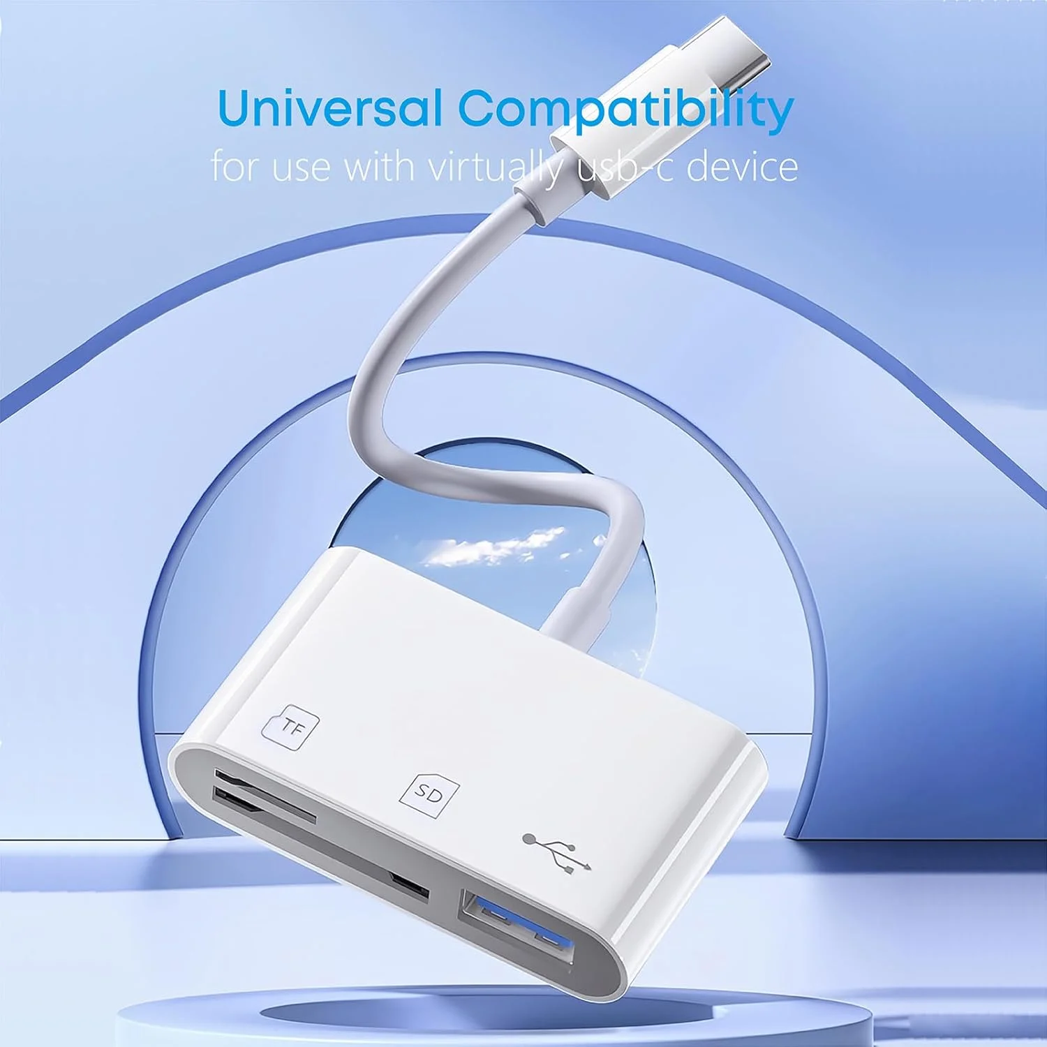 آداپتور کارت خوان USB C SD/TF، آداپتور دوربین Type-C - آداپتور کارت خوان حافظه دیسک USB C به TF/SD/USB 3 در 1 برای iPhone 15/15Pro و بالاتر/iPad Pro/MacBook Pro/iMac/Samsung/Chromebook/Pixelbook و غیره