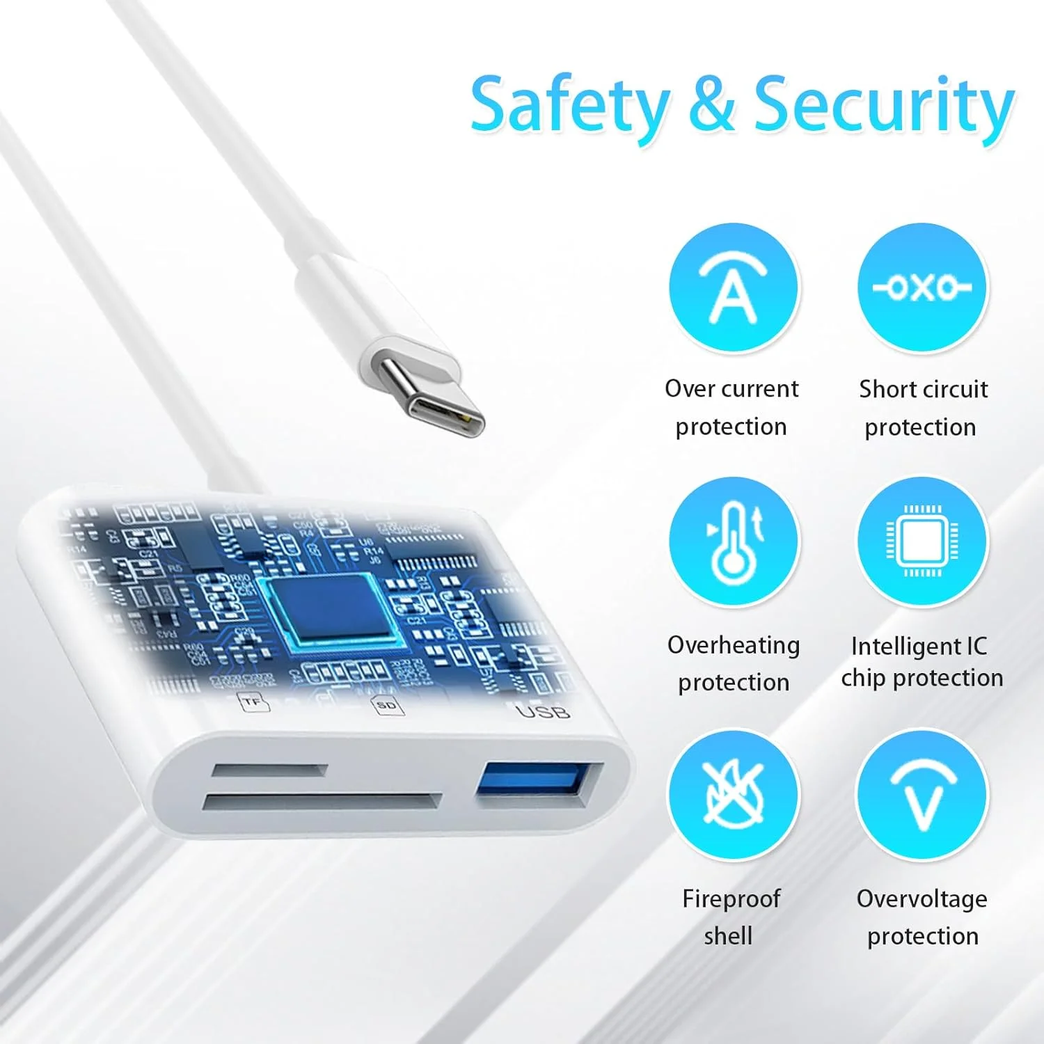 کارت خوان SD با پورت USB-C برای آیفون 15، آیپد، مک - کارت خوان 3 در 1 TF، آداپتور کارت حافظه دوربین با پورت USB برای مک بوک پرو/ایر/مینی، لپ تاپ اندروید و سایر دستگاه های USB-C