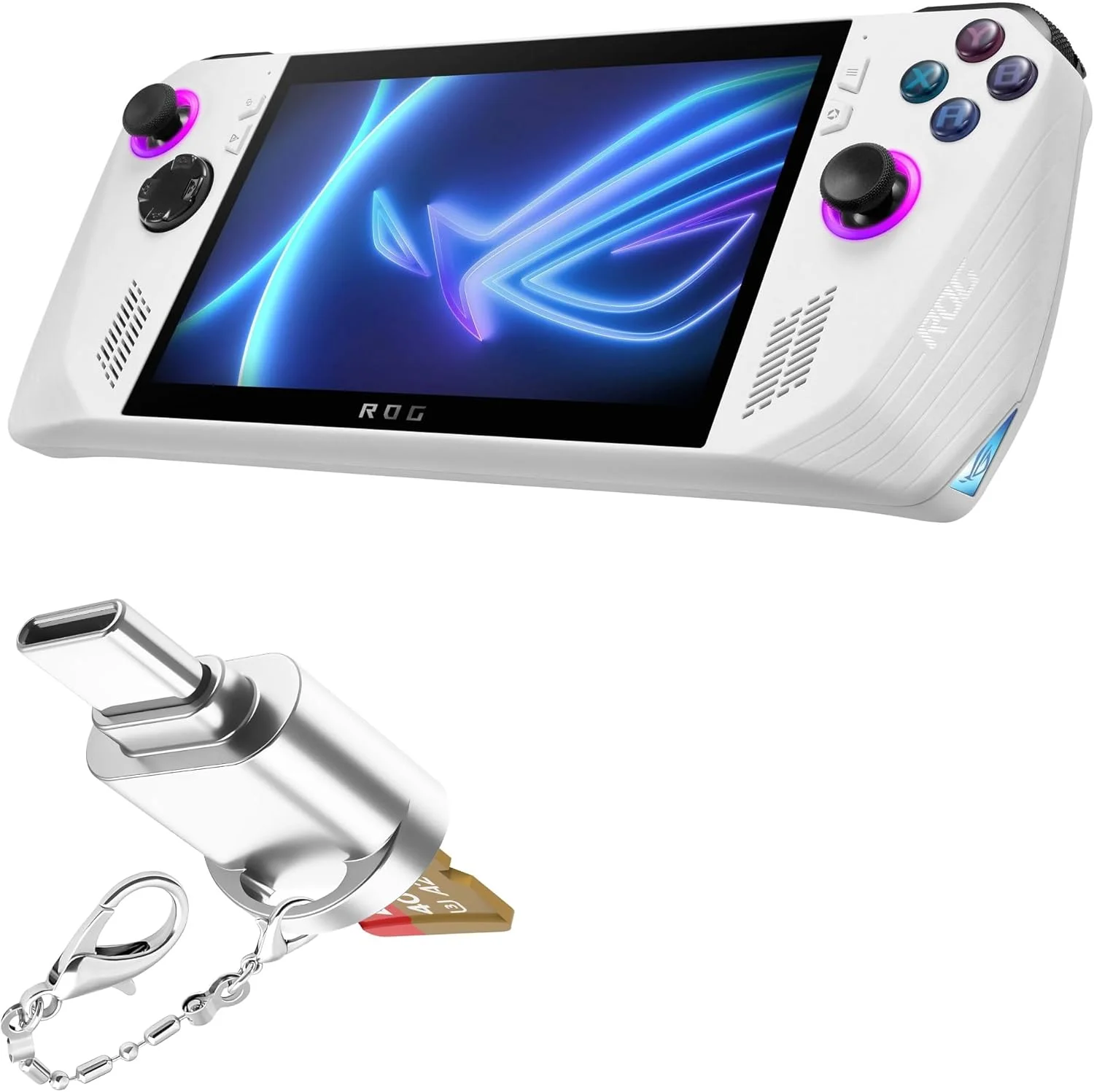 آداپتور BoxWave سازگار با ASUS ROG Ally Z1 - مینی ریدر کارت Micro SD، آداپتور USB Type-C OTG Reader USB3.0 جاکلیدی - نقره ای متالیک آداپتور BoxWave سازگار با ASUS ROG Ally Z1 - مینی ریدر کارت Micro SD، آداپتور USB Type-C OTG Reader USB3.0 جاکلیدی - نقره ای متالیک