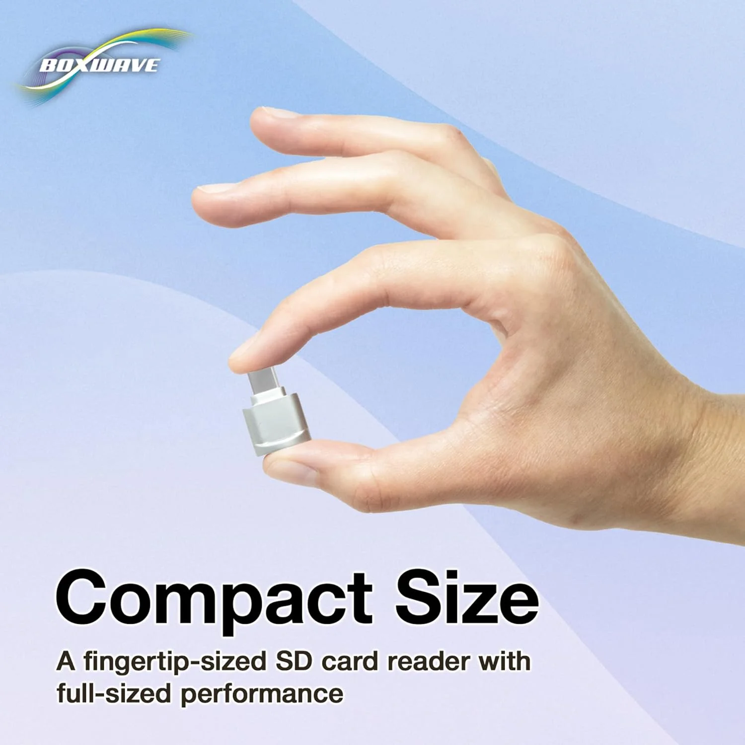 آداپتور BoxWave سازگار با Samsung Galaxy S24 Ultra - کارت خوان Micro SD، آداپتور USB Type-C OTG USB3.0 جاکلیدی - نقره ای متالیک