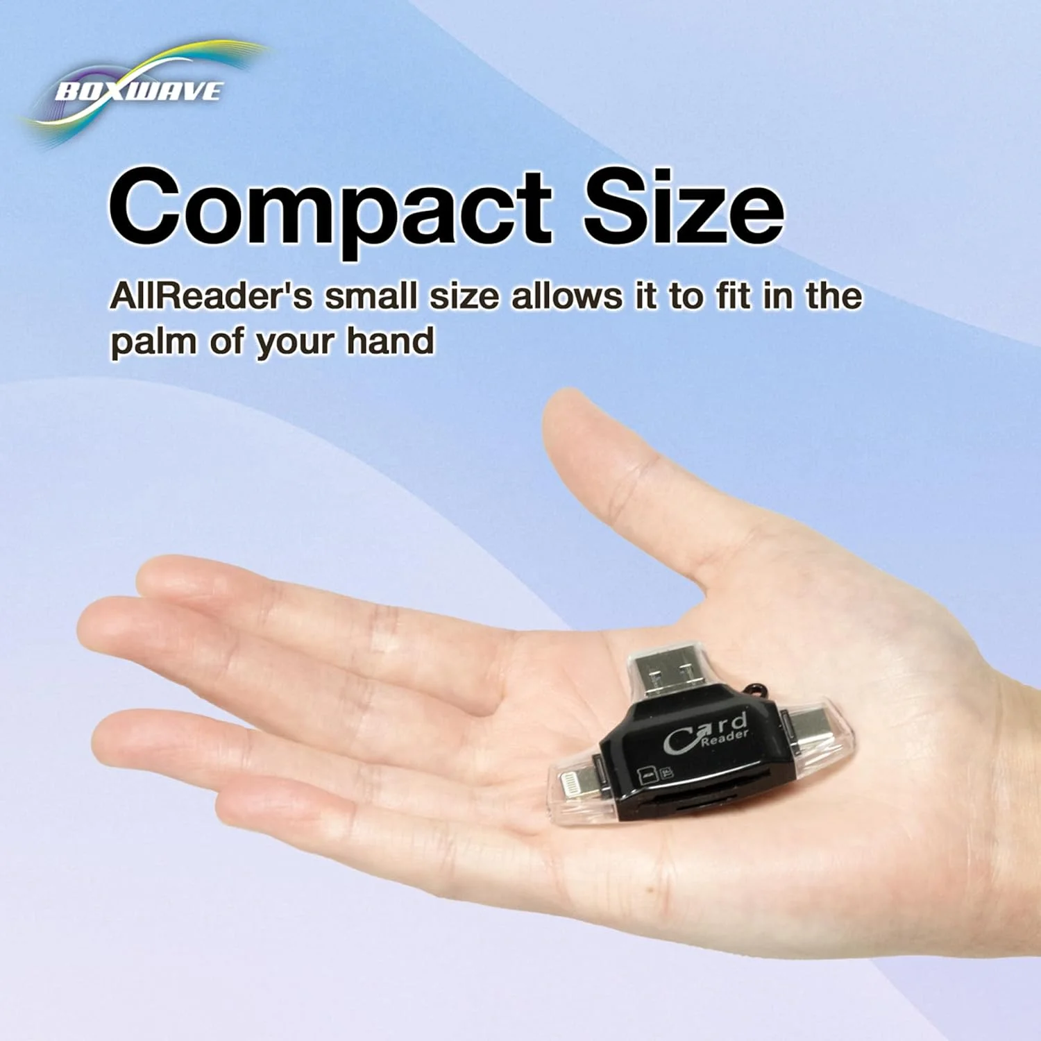 گجت هوشمند BoxWave سازگار با Samsung Galaxy S23 Ultra - کارت خوان SD مدل AllReader، کارت خوان microSD کارت SD کامپکت USB - مشکی جت