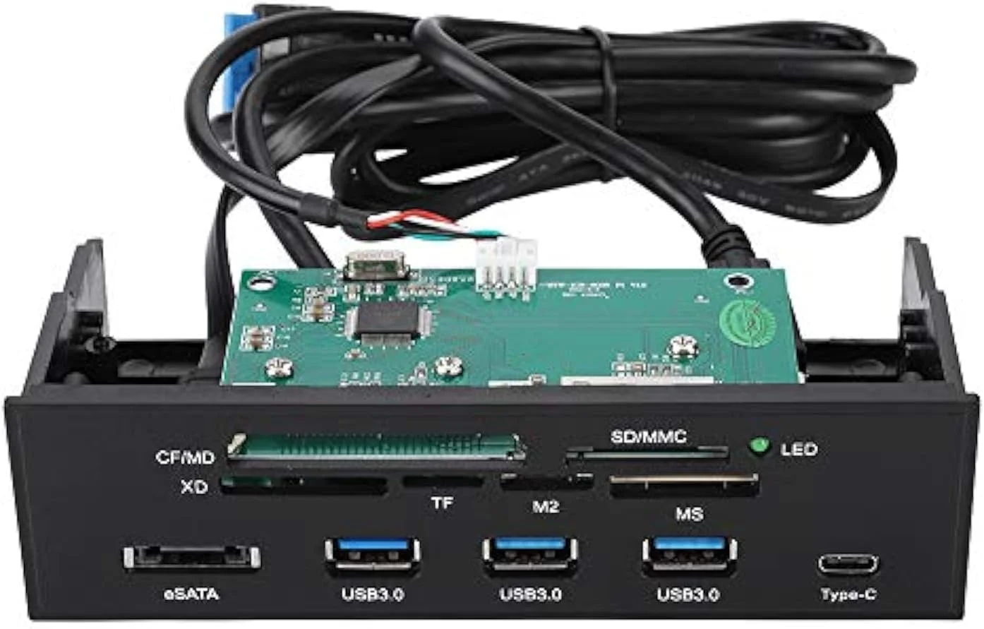 هاب پنل جلویی ASHATA با 11 پورت، پنل جلویی کامپیوتر با پورت های USB 3.0، پورت USB 3.1 eSATA و 6 اسلات کارت، کارت خوان پشتیبانی از M2 MSO Memory MS XD 64G CF Card مناسب برای هر کیس کامپیوتر 5.25 اینچی هاب پنل جلویی ASHATA با 11 پورت، پنل جلویی کامپیوتر با پورت های USB 3.0، پورت USB 3.1 eSATA و 6 اسلات کارت، کارت خوان پشتیبانی از M2 MSO Memory MS XD 64G CF Card مناسب برای هر کیس کامپیوتر 5.25 اینچی