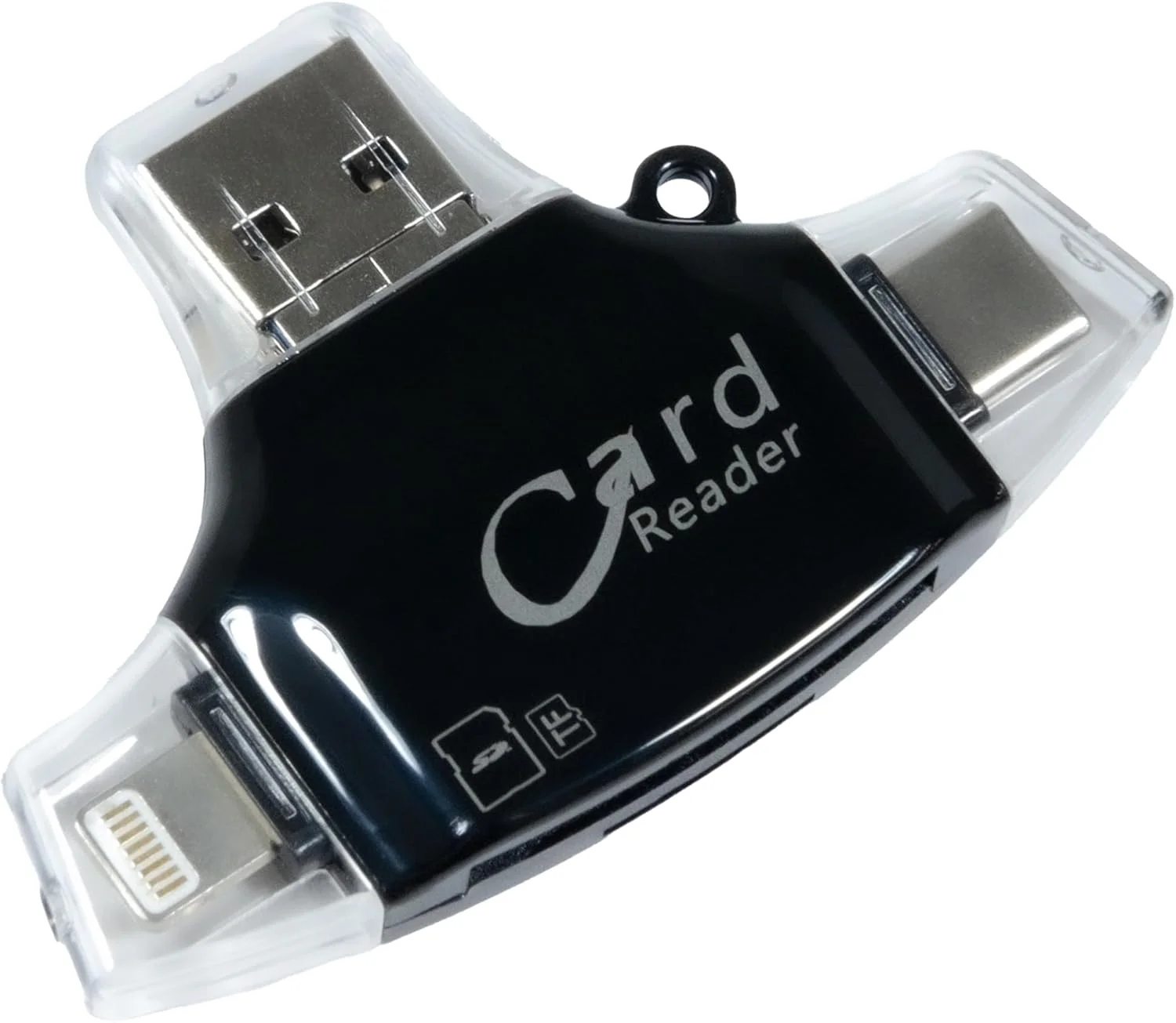 گجت هوشمند BoxWave سازگار با Flipper Zero - کارت خوان SD مدل AllReader، کارت خوان microSD، USB فشرده SD - مشکی جت