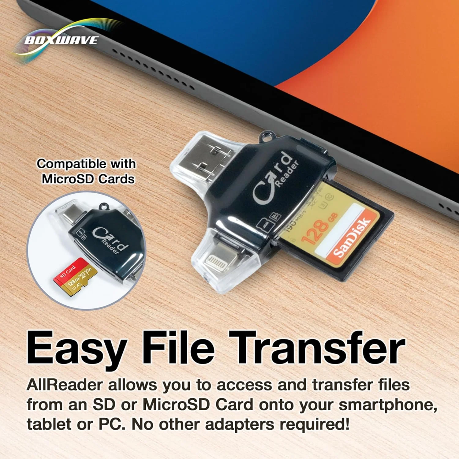 گجت هوشمند BoxWave سازگار با Flipper Zero - کارت خوان SD مدل AllReader، کارت خوان microSD، USB فشرده SD - مشکی جت