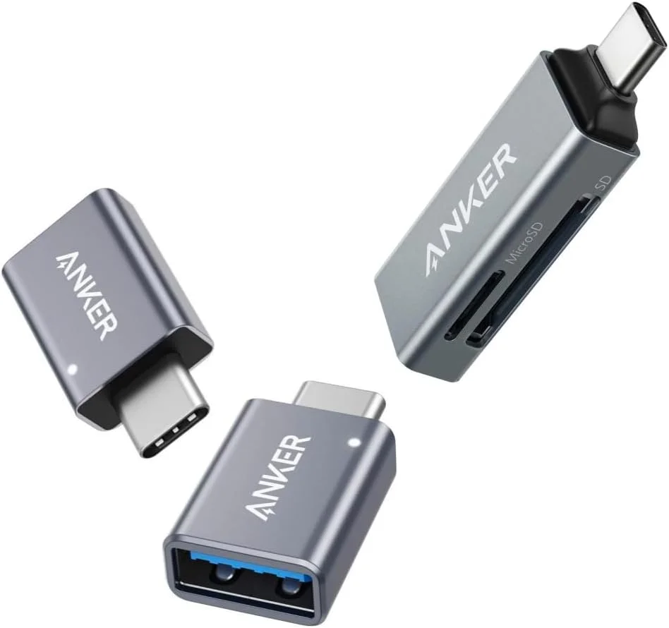 کارت خوان حافظه انکر مدل SD، آداپتور کارت خوان حافظه USB C دو در یک (بسته 2 عددی)، انتقال داده با سرعت بالا کارت خوان حافظه انکر مدل SD، آداپتور کارت خوان حافظه USB C دو در یک (بسته 2 عددی)، انتقال داده با سرعت بالا
