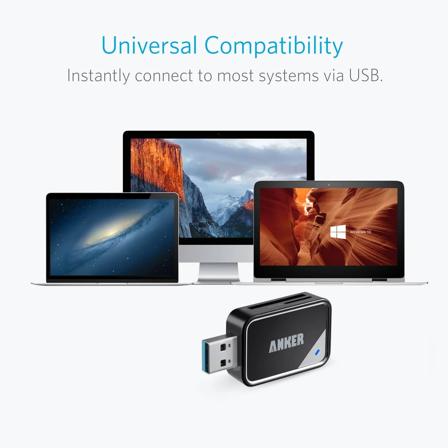 کارت خوان حافظه USB C دو در یک انکر و کارت خوان SD USB 3.0 انکر