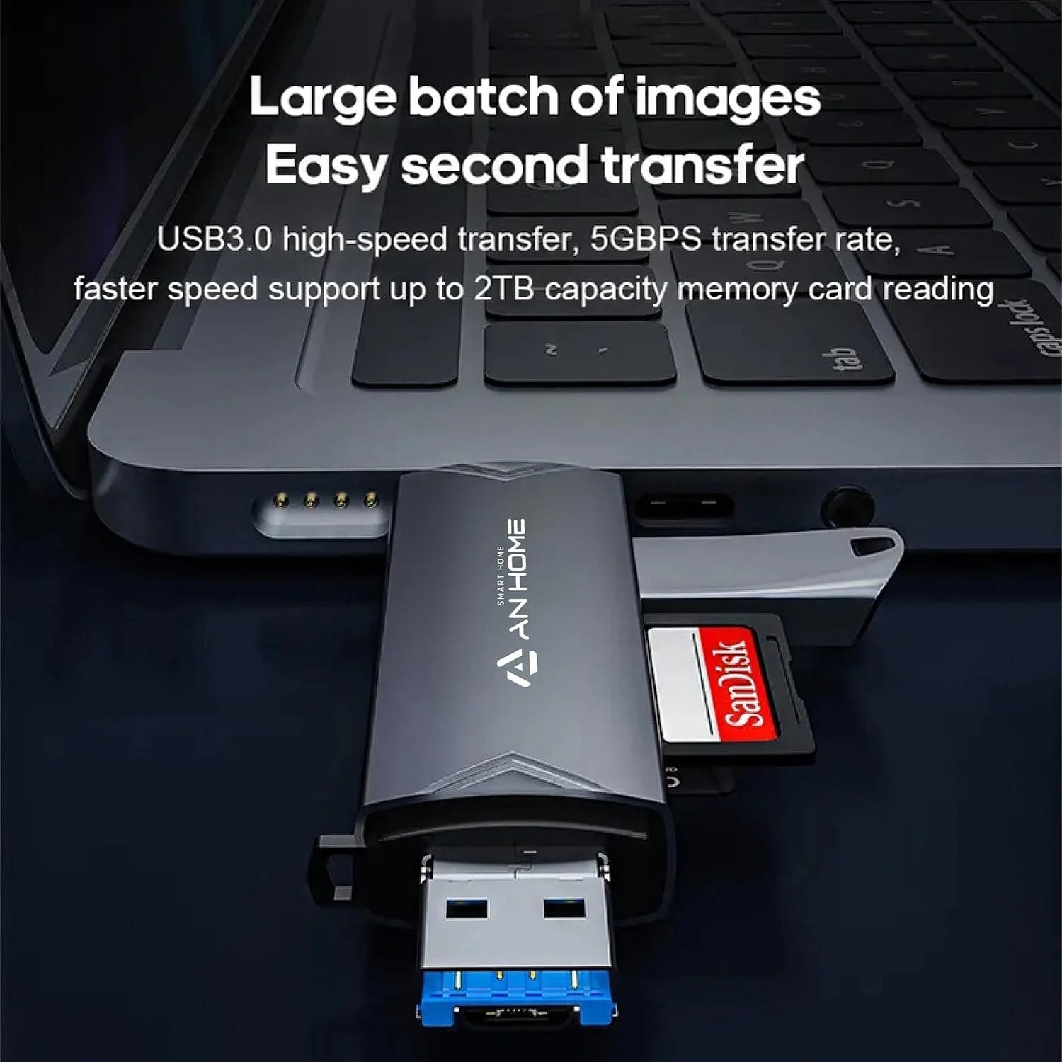آداپتور کارت خوان SD ان‌هوم USB C شش در یک OTG، اتصال دهنده آداپتور حافظه USB 3.0 USB C Micro USB، پشتیبانی از SD/MicroSD/SDXC/SDHC/MMC/RS-MMC/UHS-I، سازگار با مک‌بوک، آیپد پرو، تلفن اندروید، کامپیوتر، لپ‌تاپ و غیره
