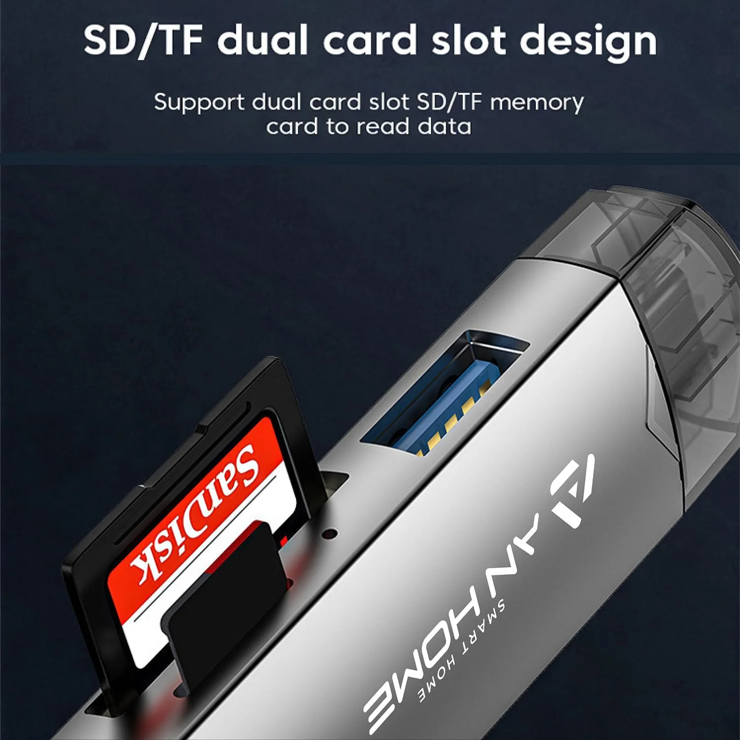 آداپتور کارت خوان SD ان‌هوم USB C شش در یک OTG، اتصال دهنده آداپتور حافظه USB 3.0 USB C Micro USB، پشتیبانی از SD/MicroSD/SDXC/SDHC/MMC/RS-MMC/UHS-I، سازگار با مک‌بوک، آیپد پرو، تلفن اندروید، کامپیوتر، لپ‌تاپ و غیره