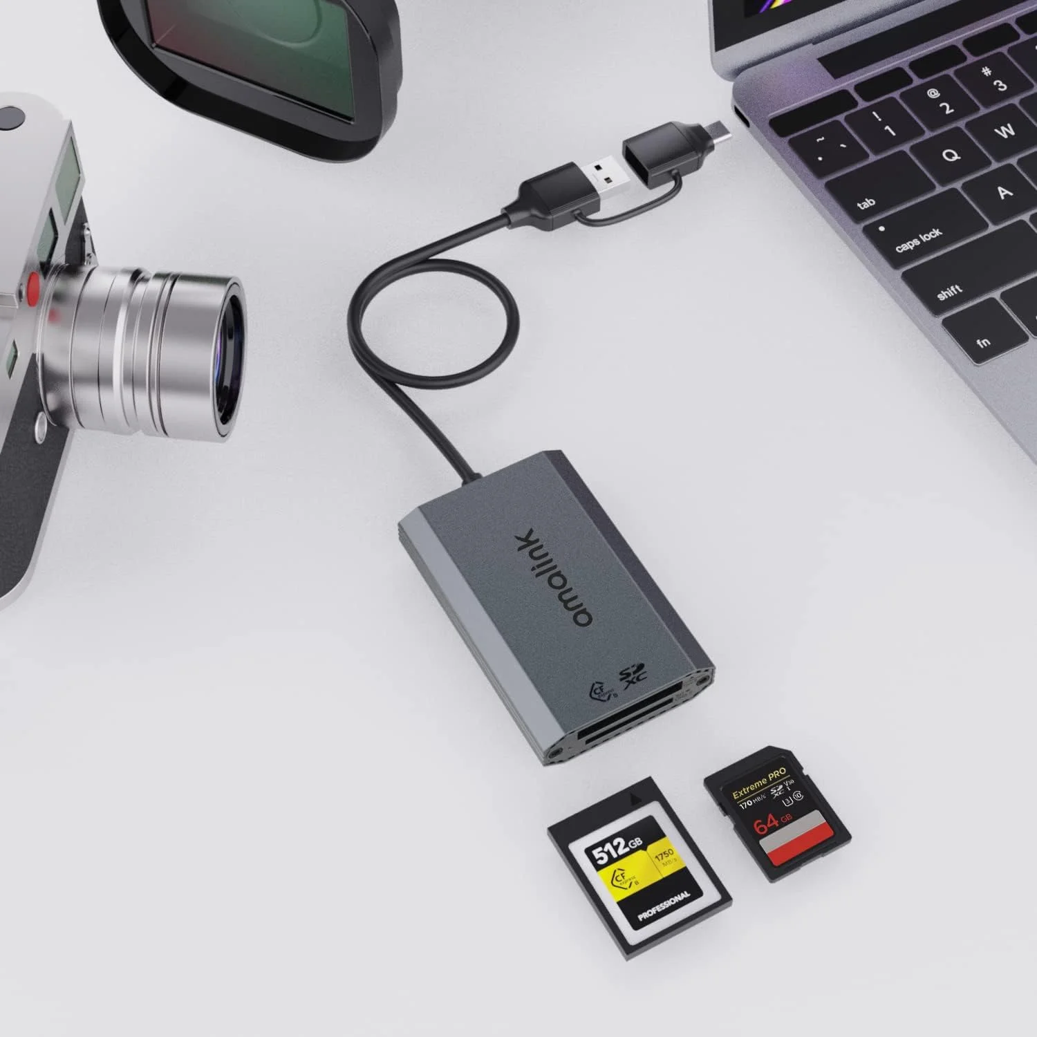 کارت خوان CFexpress Type B/SD USB 3.2 Gen 2 - آداپتور دو اسلاته با کانکتورهای USB-A و USB-C برای کارت های حافظه CFexpress Type B و SD4.0 UHS-II. کارت خوان CFexpress Type B/SD USB 3.2 Gen 2 - آداپتور دو اسلاته با کانکتورهای USB-A و USB-C برای کارت های حافظه CFexpress Type B و SD4.0 UHS-II.