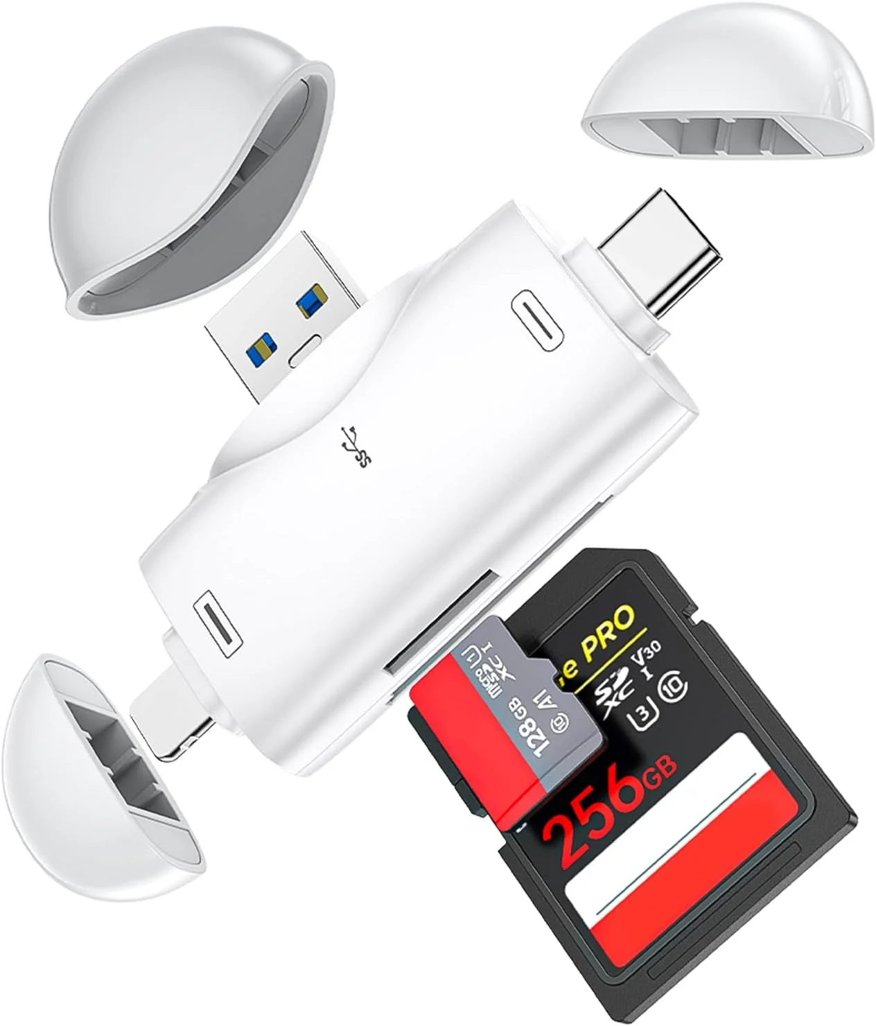 کارت خوان SD برای آیفون، آیپد، اندروید، کامپیوتر مک، دوربین، کارت خوان USB-C به Micro SD 3 در 1، نمایشگر دوربین تریل، آداپتور کارت حافظه قابل حمل SD برای کارت های SD و TF / بدون نیاز به برنامه کارت خوان SD برای آیفون، آیپد، اندروید، کامپیوتر مک، دوربین، کارت خوان USB-C به Micro SD 3 در 1، نمایشگر دوربین تریل، آداپتور کارت حافظه قابل حمل SD برای کارت های SD و TF / بدون نیاز به برنامه