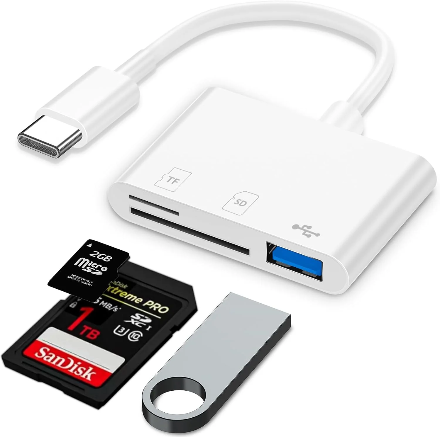کارت خوان حافظه USB C، آداپتور کارت SD سه در یک با SD MicroSD USB، کارت خوان حافظه Groodo سازگار با iPhone15 16/iPad/Mac/Laptop و سایر دستگاه های USB-C کارت خوان حافظه USB C، آداپتور کارت SD سه در یک با SD MicroSD USB، کارت خوان حافظه Groodo سازگار با iPhone15 16/iPad/Mac/Laptop و سایر دستگاه های USB-C