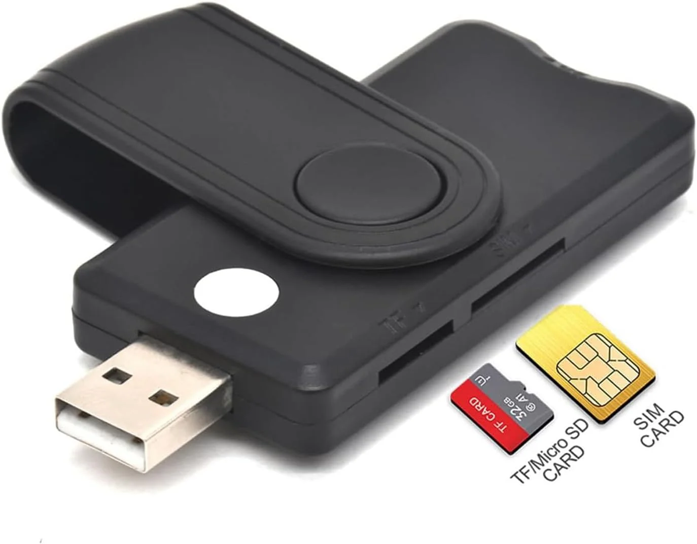 کارت خوان هوشمند CAC، آداپتور کارت USB سیم/SD/TF/ID/IC نظامی DOD 5 در 2، آداپتور کارت سیم USB C سازگار با ویندوز، لینوکس/یونیکس، MacOS X