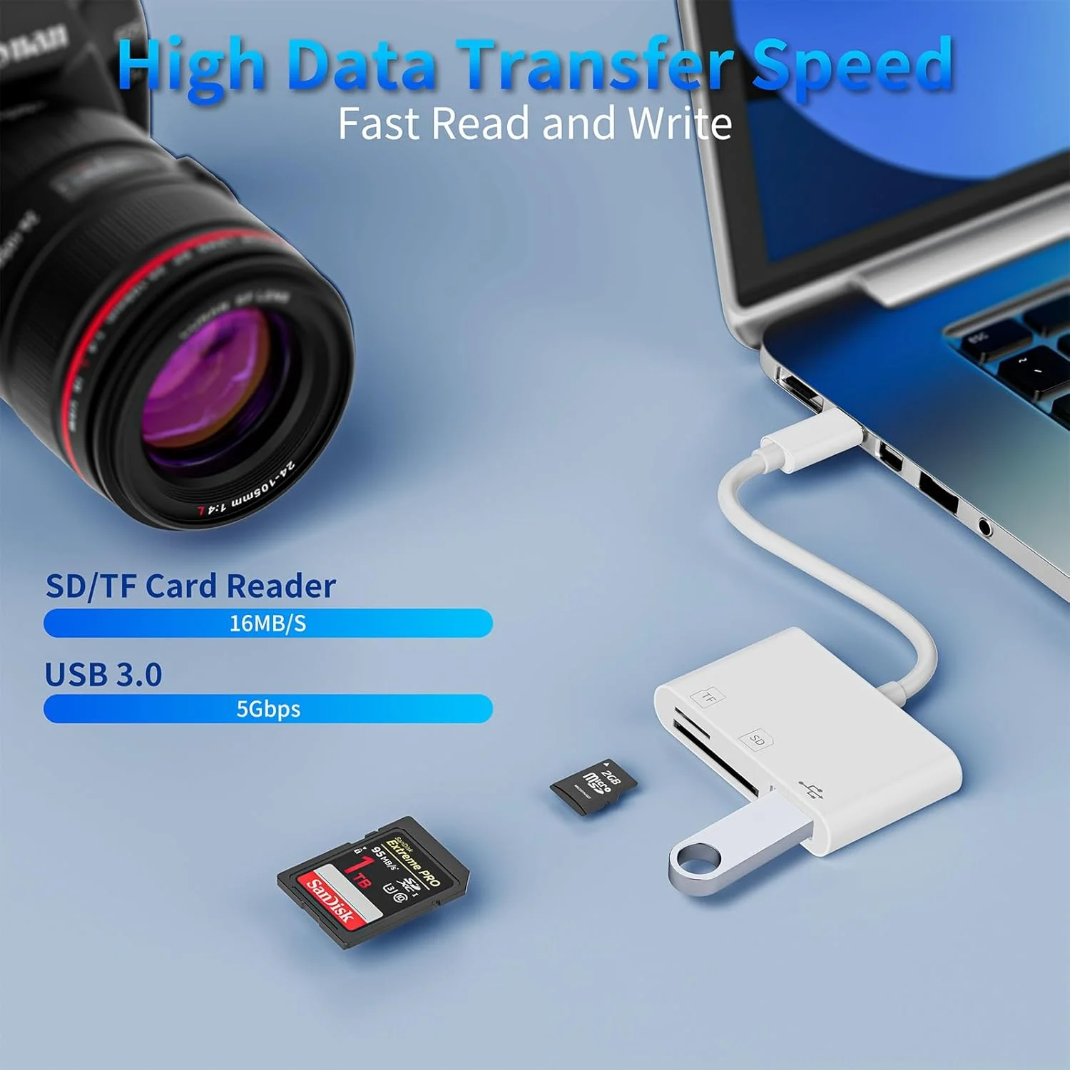 کارت خوان حافظه USB C، آداپتور کارت SD سه در یک با SD MicroSD USB، کارت خوان حافظه Groodo سازگار با iPhone15 16/iPad/Mac/Laptop و سایر دستگاه های USB-C کارت خوان حافظه USB C، آداپتور کارت SD سه در یک با SD MicroSD USB، کارت خوان حافظه Groodo سازگار با iPhone15 16/iPad/Mac/Laptop و سایر دستگاه های USB-C