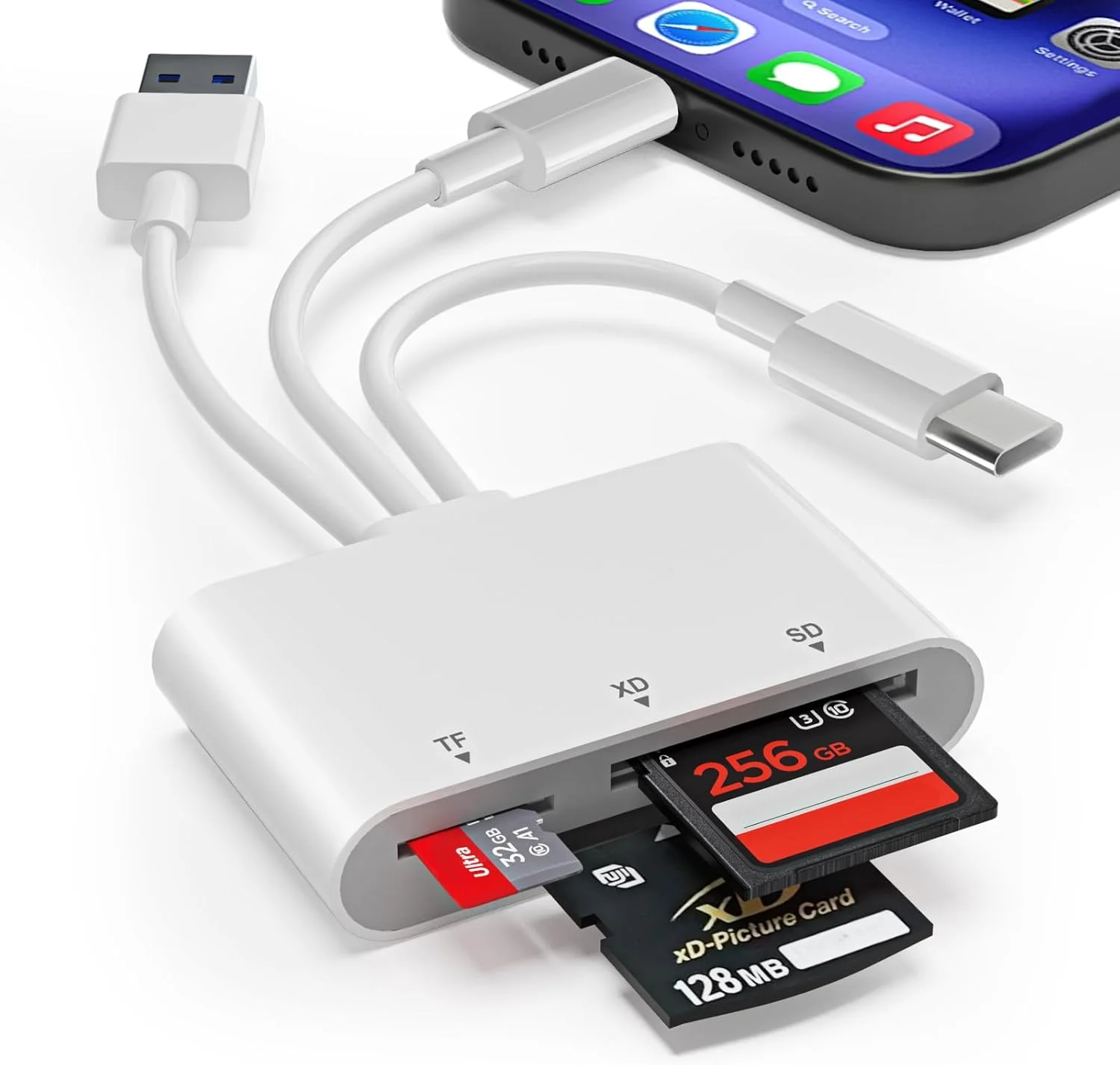 کارت خوان XD، کارت خوان SD برای آیفون، آداپتور کارت 3 در 1 SD/TF/XD با درگاه های لایتنینگ+USB A+USB C انتقال عکس و فایل برای آیفون 17/16/15/14/PC/اندروید- سازگار با کارت تصویر Olympus XD کارت خوان XD، کارت خوان SD برای آیفون، آداپتور کارت 3 در 1 SD/TF/XD با درگاه های لایتنینگ+USB A+USB C انتقال عکس و فایل برای آیفون 17/16/15/14/PC/اندروید- سازگار با کارت تصویر Olympus XD