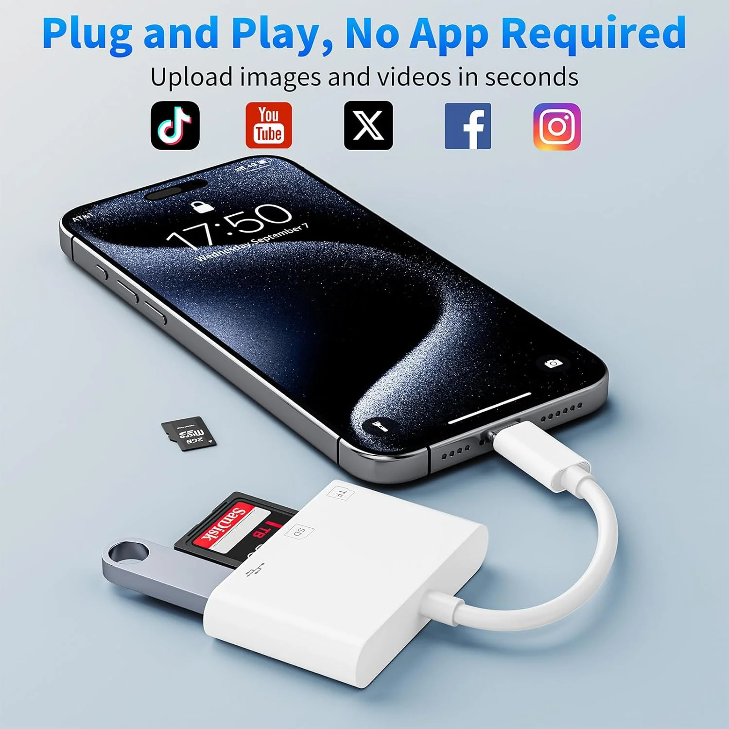 کارت خوان حافظه USB C، آداپتور کارت SD سه در یک با SD MicroSD USB، کارت خوان حافظه Groodo سازگار با iPhone15 16/iPad/Mac/Laptop و سایر دستگاه های USB-C کارت خوان حافظه USB C، آداپتور کارت SD سه در یک با SD MicroSD USB، کارت خوان حافظه Groodo سازگار با iPhone15 16/iPad/Mac/Laptop و سایر دستگاه های USB-C