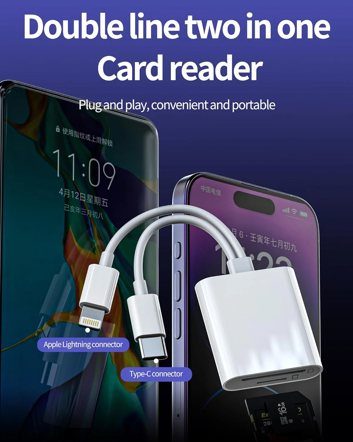 کارت خوان SD برای آیفون، آداپتور USB C لایتنینگ به TF برای 17 16 15 پرو مکس (2 در 1)، دوربین دیجیتال، کارت حافظه میکرو SD، چند پورت، دستگاه دوگانه تایپ C، فلش مموری سریع برای آیپد کارت خوان SD برای آیفون، آداپتور USB C لایتنینگ به TF برای 17 16 15 پرو مکس (2 در 1)، دوربین دیجیتال، کارت حافظه میکرو SD، چند پورت، دستگاه دوگانه تایپ C، فلش مموری سریع برای آیپد