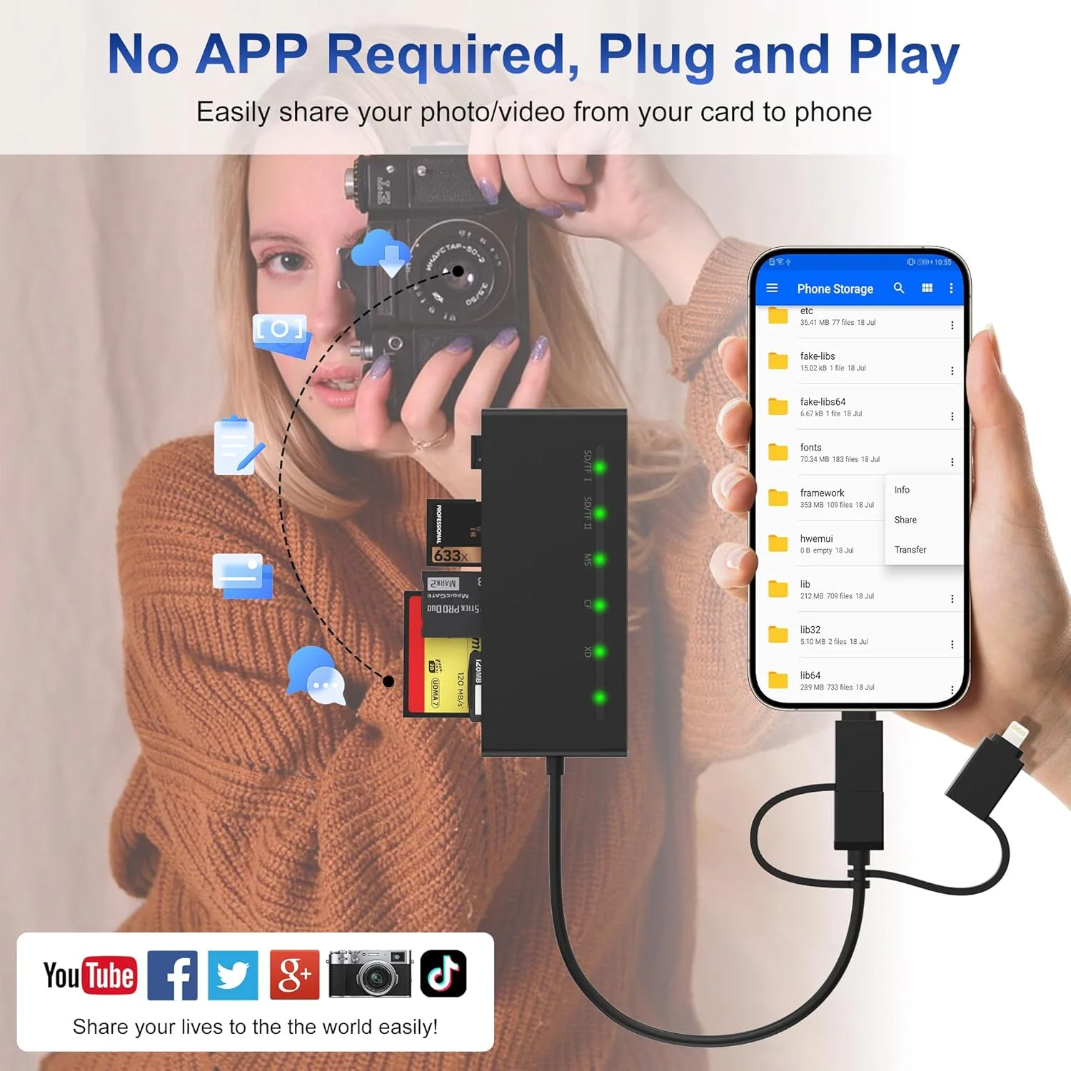 کارت خوان XD - ارتقا یافته جدید، پشتیبانی از خواندن همزمان 5 کارت، لایتنینگ+USB A+USB C SD/TF/CF/MS/XD آداپتور کارت خوان عکس برای آیفون 16/15/14/13/آیپد/PC/اندروید کارت خوان XD - ارتقا یافته جدید، پشتیبانی از خواندن همزمان 5 کارت، لایتنینگ+USB A+USB C SD/TF/CF/MS/XD آداپتور کارت خوان عکس برای آیفون 16/15/14/13/آیپد/PC/اندروید