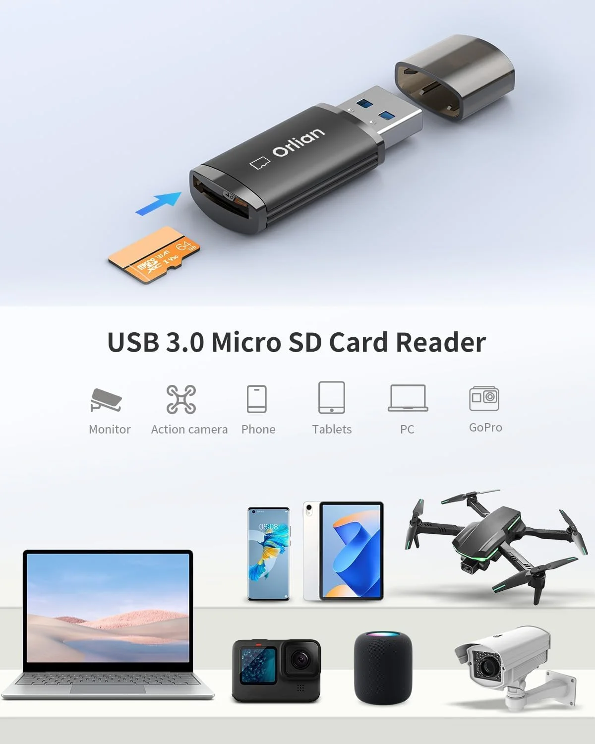 پک 5 عددی کارت خوان میکرو SD با پورت USB 3.0، آداپتور کارت SD با سرعت 5 گیگابیت بر ثانیه، سازگار با ویندوز، مک بوک پرو/ایر، آیفون 15 پرو/مکس، اندروید و غیره، مشکی (کارت میکرو SD شامل نمی شود) پک 5 عددی کارت خوان میکرو SD با پورت USB 3.0، آداپتور کارت SD با سرعت 5 گیگابیت بر ثانیه، سازگار با ویندوز، مک بوک پرو/ایر، آیفون 15 پرو/مکس، اندروید و غیره، مشکی (کارت میکرو SD شامل نمی شود)