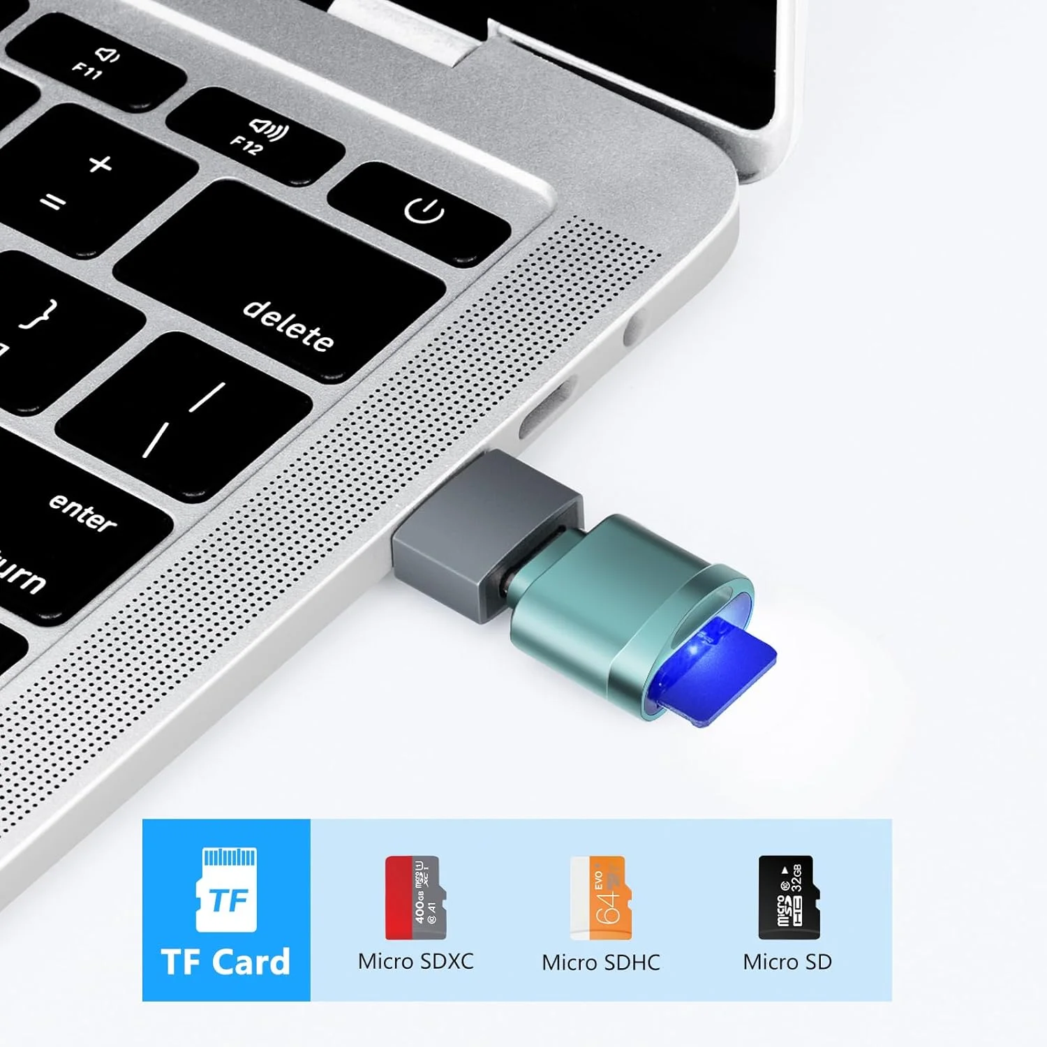 کارت خوان TF، کارت خوان Micro SD، آداپتور کارت خوان حافظه Type C TF با آداپتور USB C به USB سازگار با لپتاپها، مکبوک، سامسونگ گلکسی (آبی) کارت خوان TF، کارت خوان Micro SD، آداپتور کارت خوان حافظه Type C TF با آداپتور USB C به USB سازگار با لپتاپها، مکبوک، سامسونگ گلکسی (آبی)