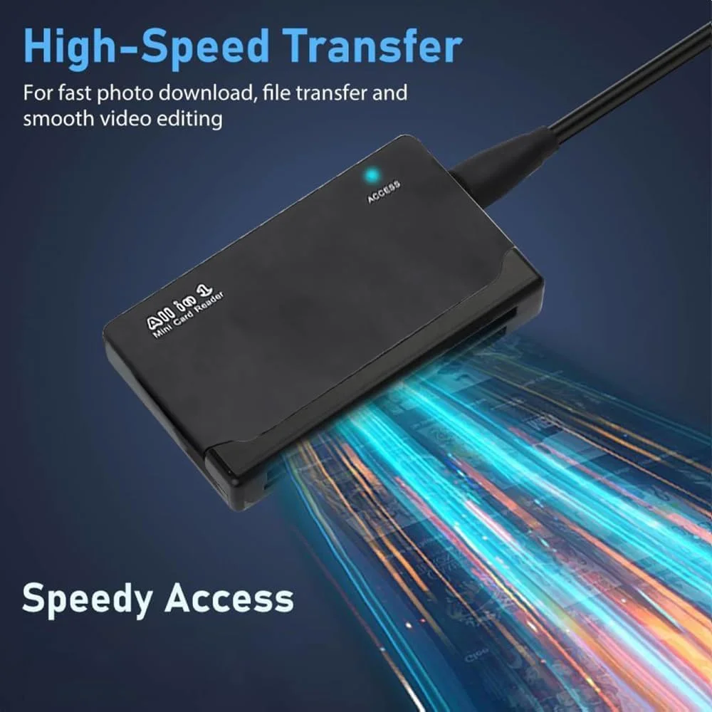 کارت خوان همه کاره USB 2.0، 6 اسلات، بسته 2 عددی، قابل حمل، اتصال آسان، سازگار با اکثر سیستم عامل ها و کارت های حافظه (غیر سازگار با کارت حافظه سونی)، کارت های Micro SD، همراه با کابل USB کارت خوان همه کاره USB 2.0، 6 اسلات، بسته 2 عددی، قابل حمل، اتصال آسان، سازگار با اکثر سیستم عامل ها و کارت های حافظه (غیر سازگار با کارت حافظه سونی)، کارت های Micro SD، همراه با کابل USB