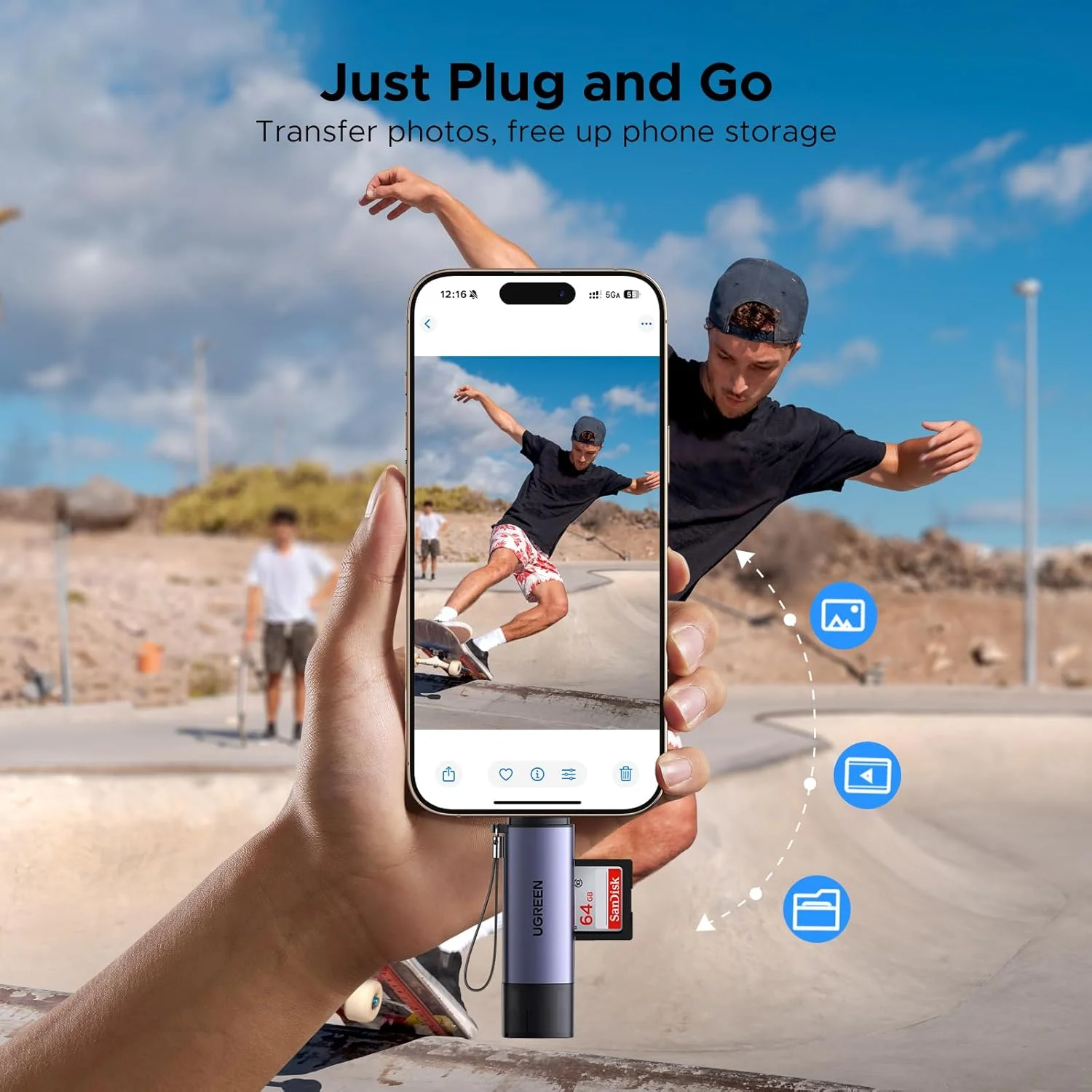 کارت خوان حافظه یوگرین SD با پورت USB C و USB 3.0، کارت خوان میکرو SD دو در یک سازگار با کارت های حافظه MicroSD SDHC SDXC مناسب برای کامپیوتر، مک بوک، لپ تاپ، آیپد، آیفون 17، 16، 15 پرو/پرو مکس کارت خوان حافظه یوگرین SD با پورت USB C و USB 3.0، کارت خوان میکرو SD دو در یک سازگار با کارت های حافظه MicroSD SDHC SDXC مناسب برای کامپیوتر، مک بوک، لپ تاپ، آیپد، آیفون 17، 16، 15 پرو/پرو مکس