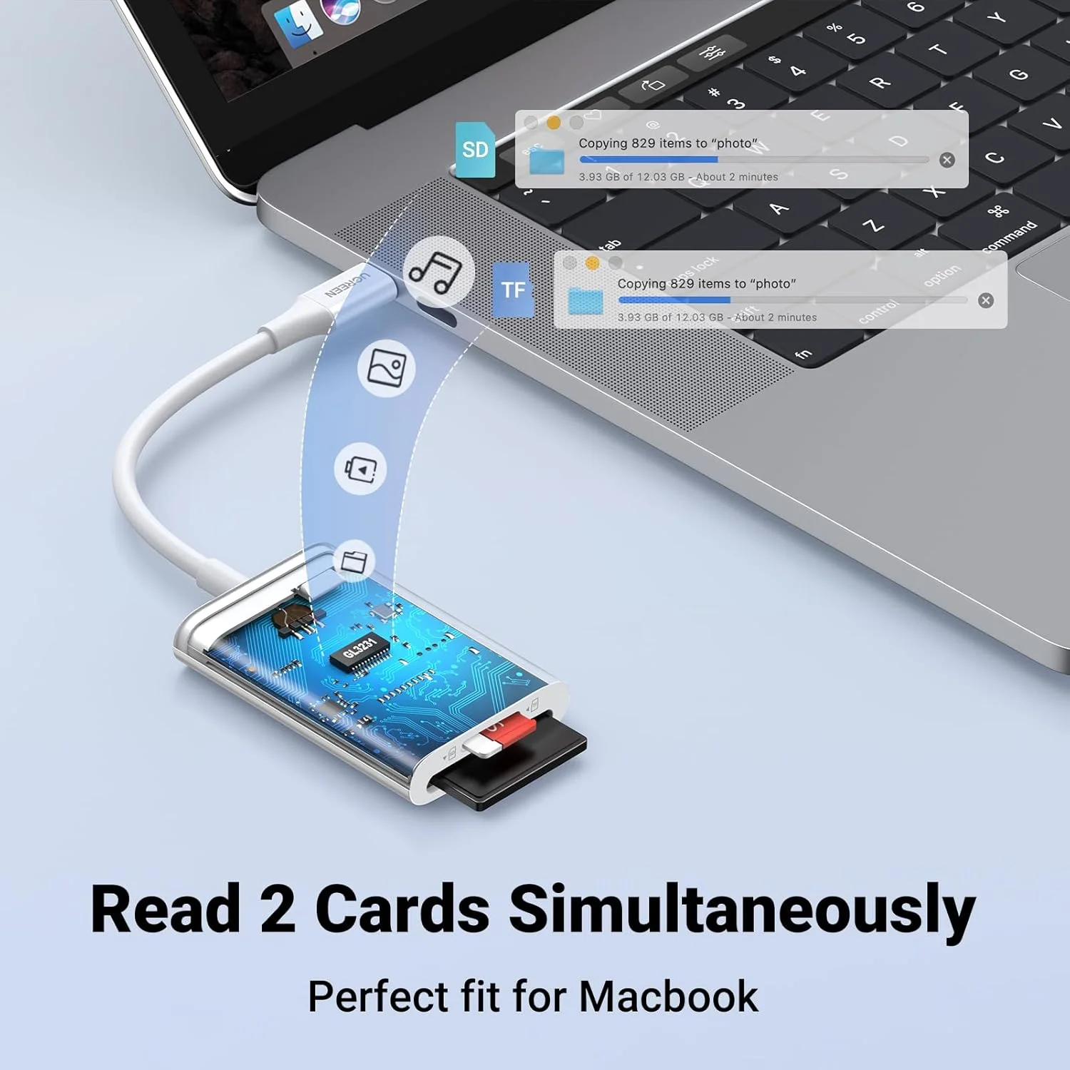 کارت خوان USB C به SD UGREEN، آداپتور کارت خوان حافظه 2 در 1 USB C Micro SD سازگار با کارت SD/TF با سرعت بالا 170 مگابایت بر ثانیه برای آیفون 15 16 پرو مکس آیپد پرو مک بوک پرو/ایر سامسونگ سفید کارت خوان USB C به SD UGREEN، آداپتور کارت خوان حافظه 2 در 1 USB C Micro SD سازگار با کارت SD/TF با سرعت بالا 170 مگابایت بر ثانیه برای آیفون 15 16 پرو مکس آیپد پرو مک بوک پرو/ایر سامسونگ سفید