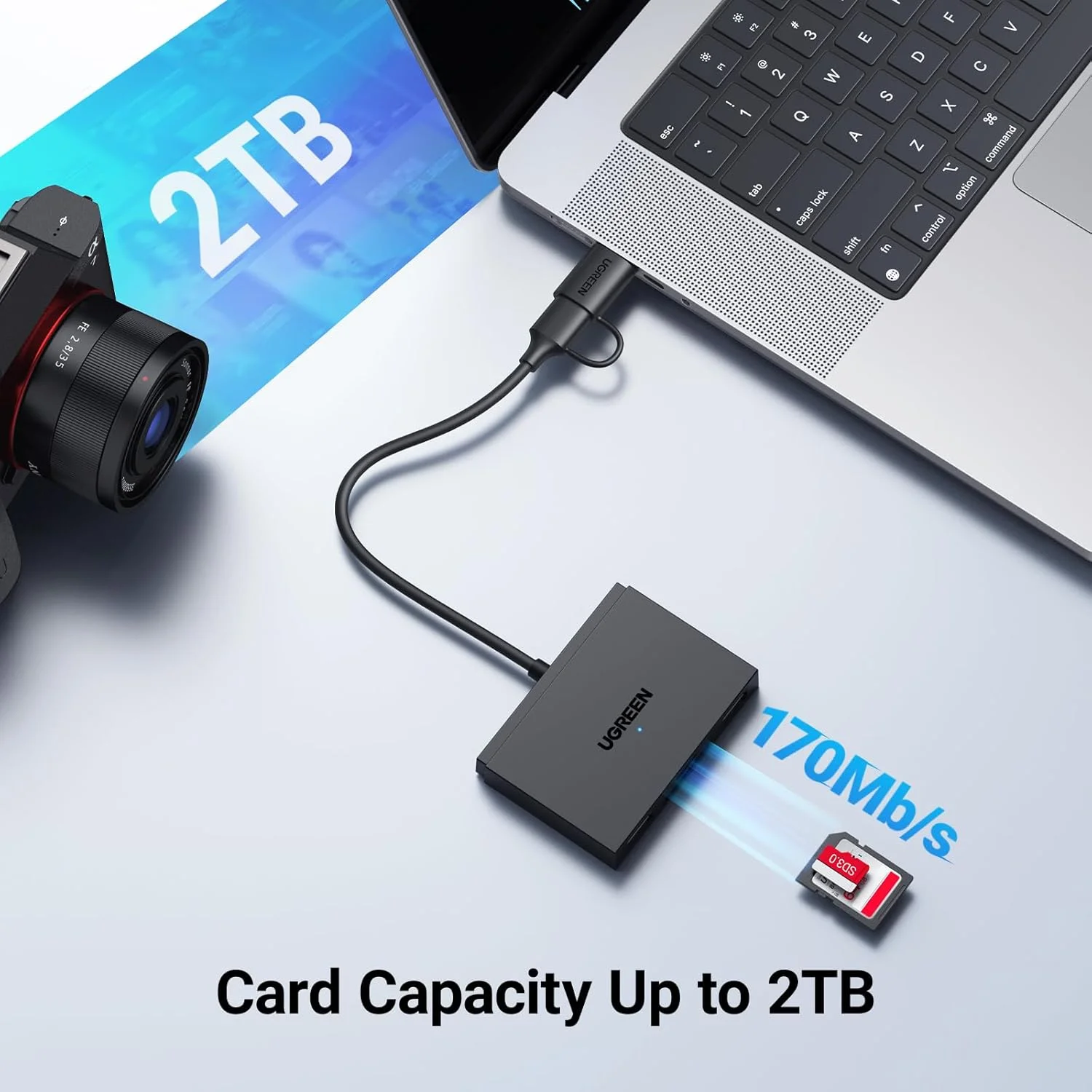 کارت خوان SD یوگرین، کارت خوان USB C USB 3.0 SD 4 در 1 آداپتور OTG کارت حافظه برای آیفون 16 15 آیپد پرو مک بوک پرو/ایر اندروید کامپیوتر لپ تاپ سازگار با 170 مگابایت بر ثانیه SD/Micro SD کارت خوان SD یوگرین، کارت خوان USB C USB 3.0 SD 4 در 1 آداپتور OTG کارت حافظه برای آیفون 16 15 آیپد پرو مک بوک پرو/ایر اندروید کامپیوتر لپ تاپ سازگار با 170 مگابایت بر ثانیه SD/Micro SD