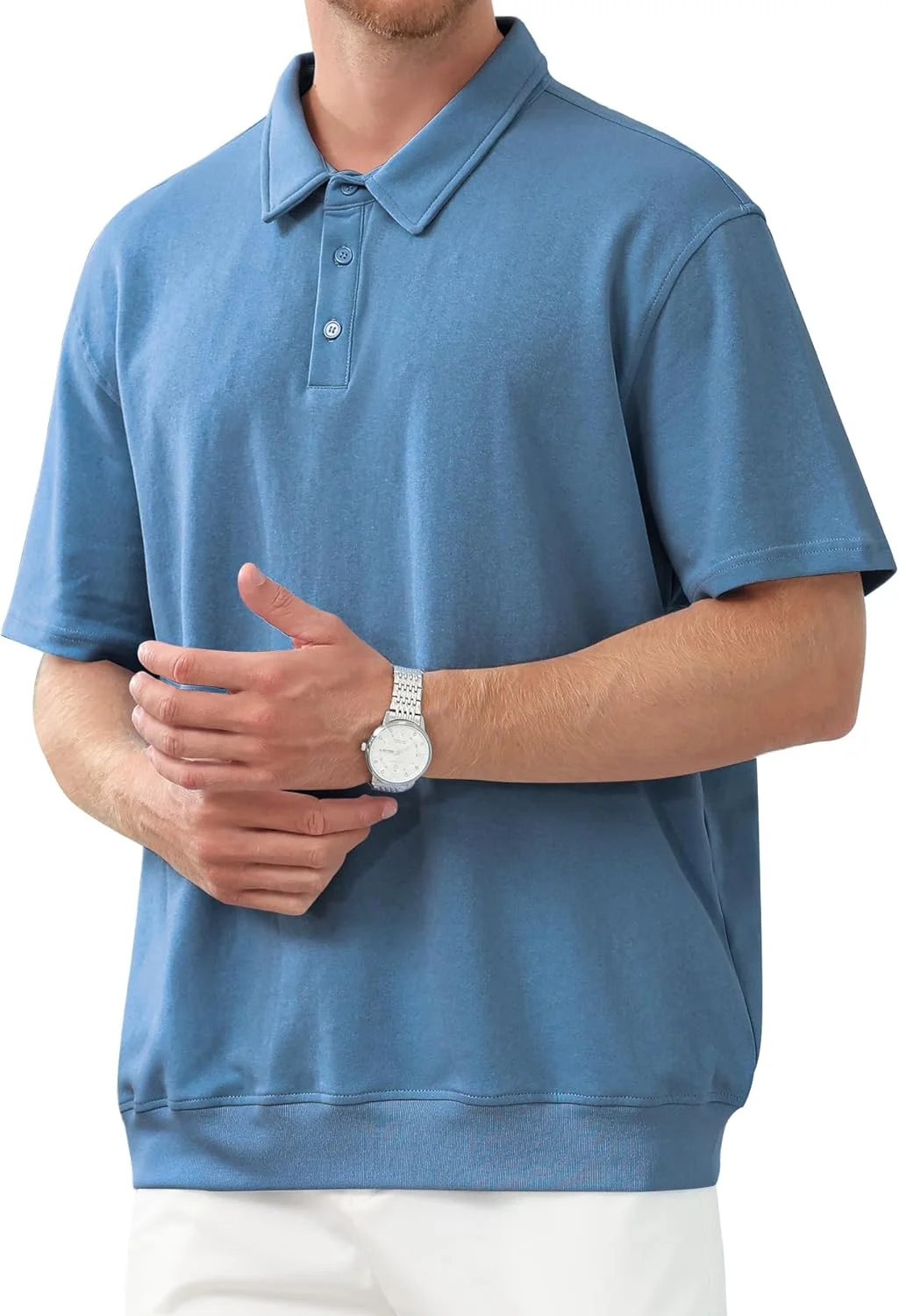 پولوشرت آستین کوتاه مردانه، یقه دار، دکمه دار، کشی و کلاسیک