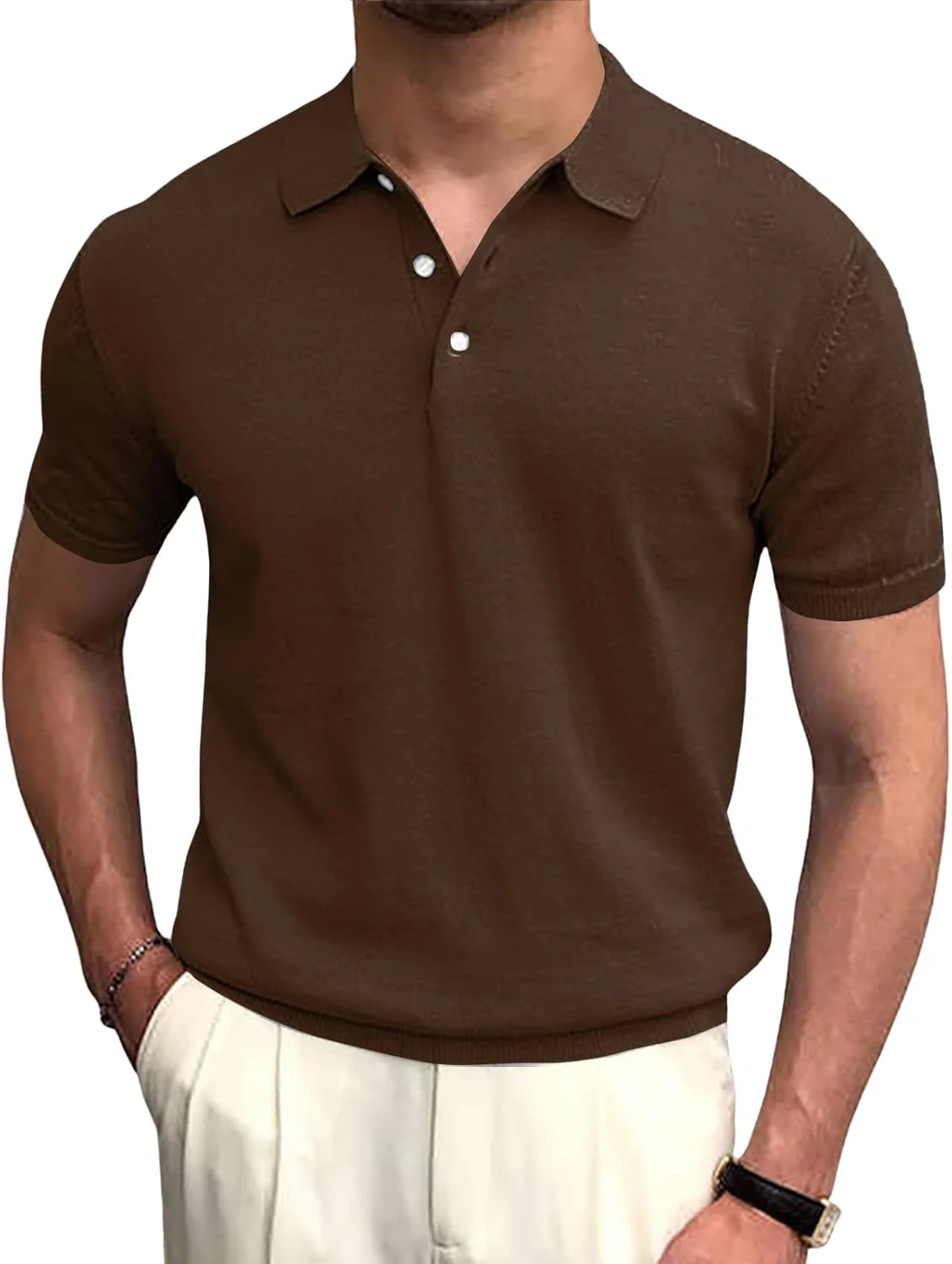 پولوشرت آستین کوتاه مردانه با بافت کشی و مدل کلاسیک