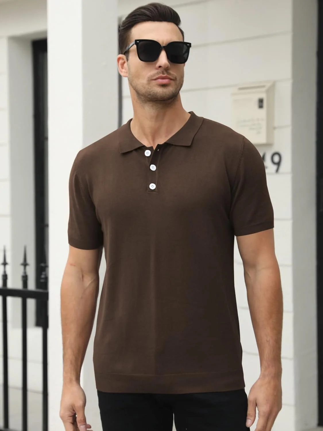 پولوشرت آستین کوتاه مردانه با بافت کشی و مدل کلاسیک