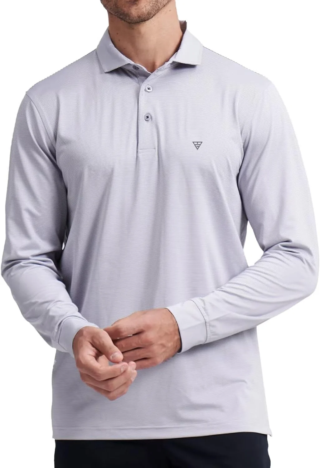 پولوشرت آستین کوتاه و بلند مردانه M MAELREG، با قابلیت خشک شدن سریع، عملکرد ورزشی و رطوبت گیری، پیراهن های گلف مردانه با راه راه سوزنی