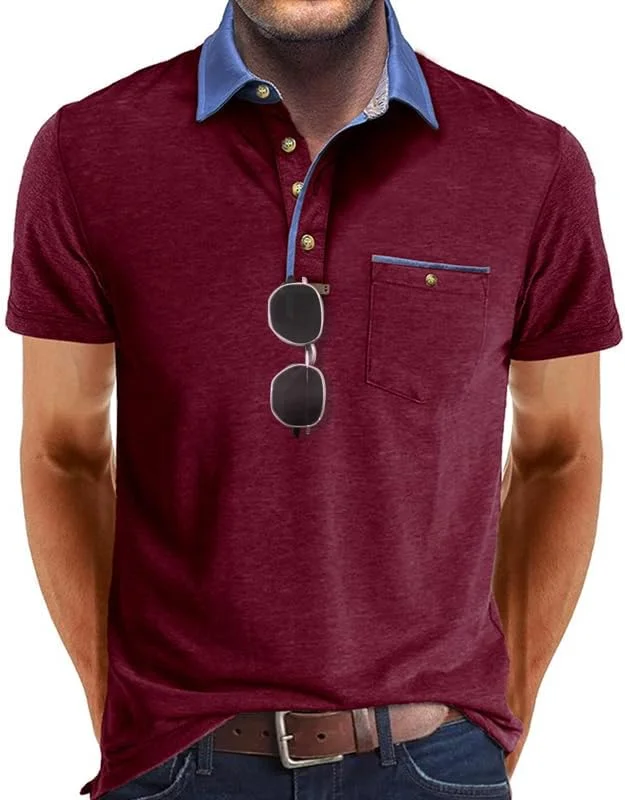 پولوشرت آستین کوتاه مردانه SEGANUP، پیراهن های بیسیک و شیک با یقه و جیب