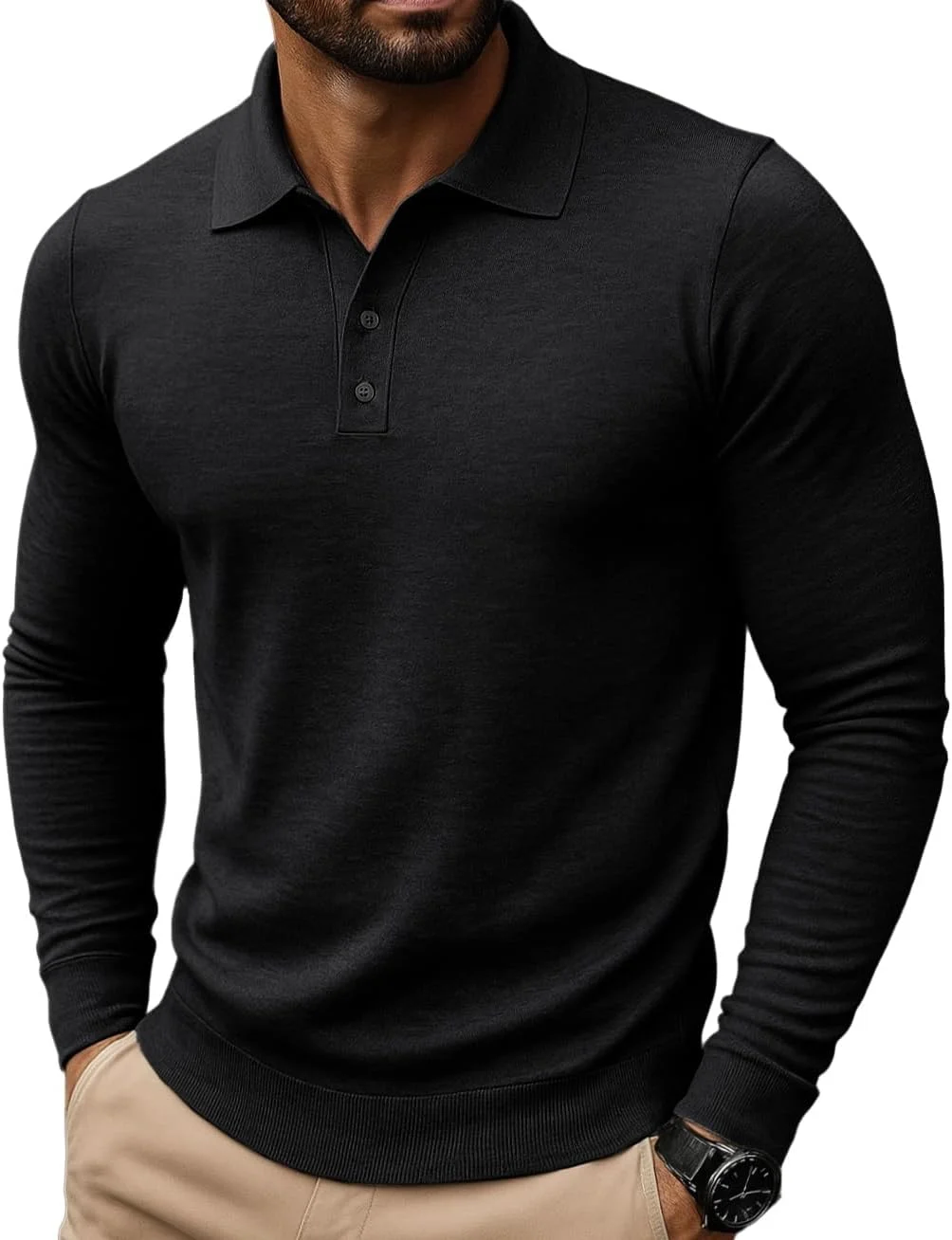 پلیورهای پولو بافتنی سیل ویند آستین بلند کلاسیک