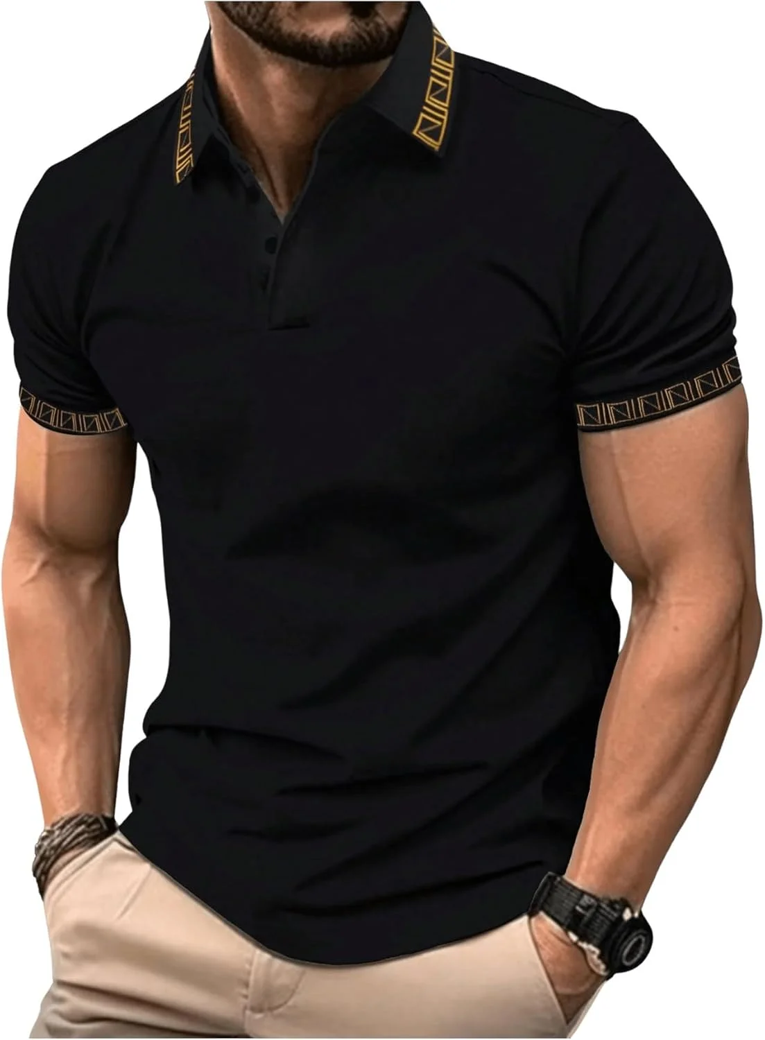 پیراهن مردانه یقه دار دکمه دار آستین کوتاه مناسب کار و استفاده روزمره