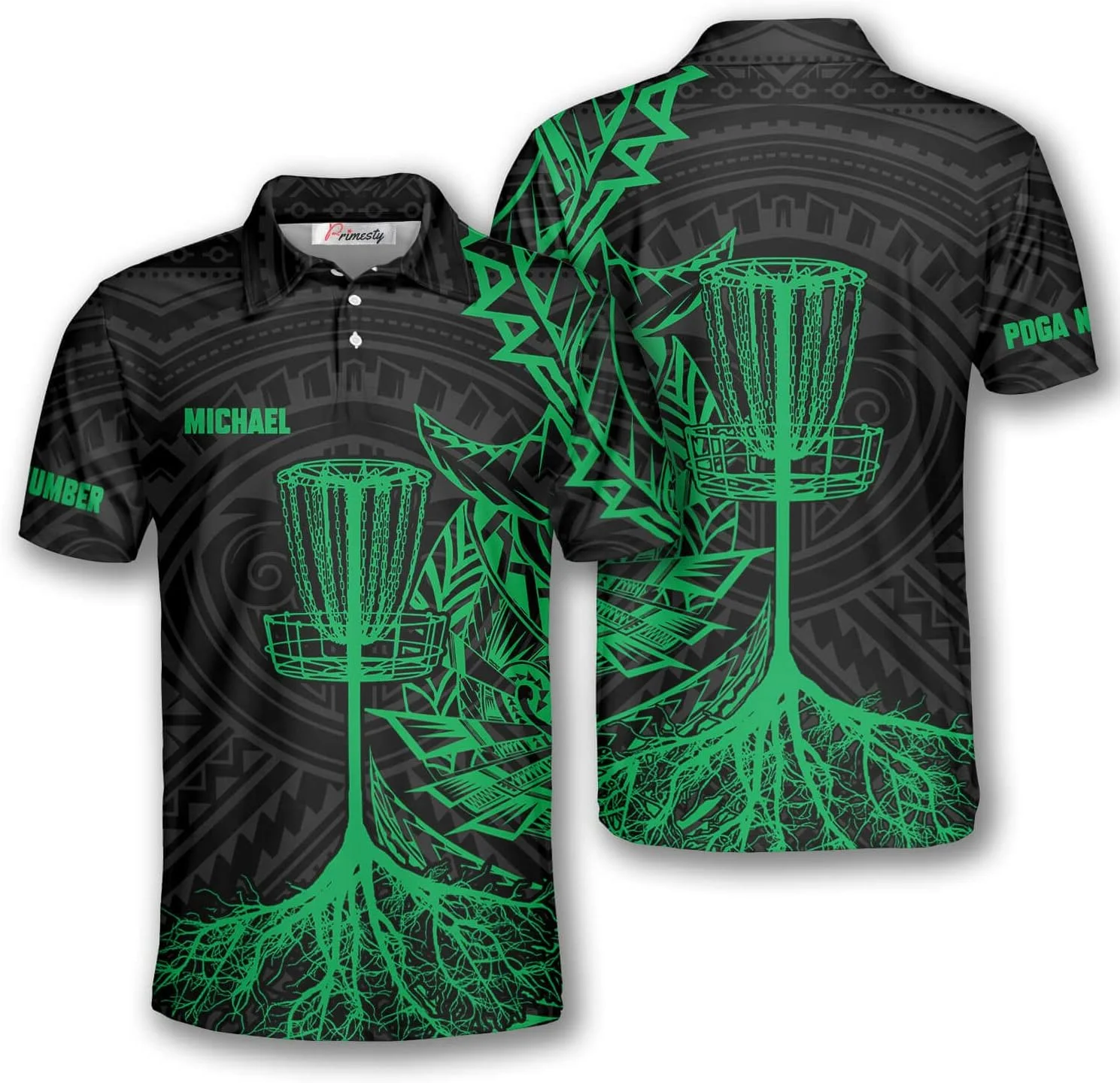 پولوشرت گلف دیسکی مردانه پریمستی، با امکان درج نام سفارشی و شماره PDGA، سایز S-5XL