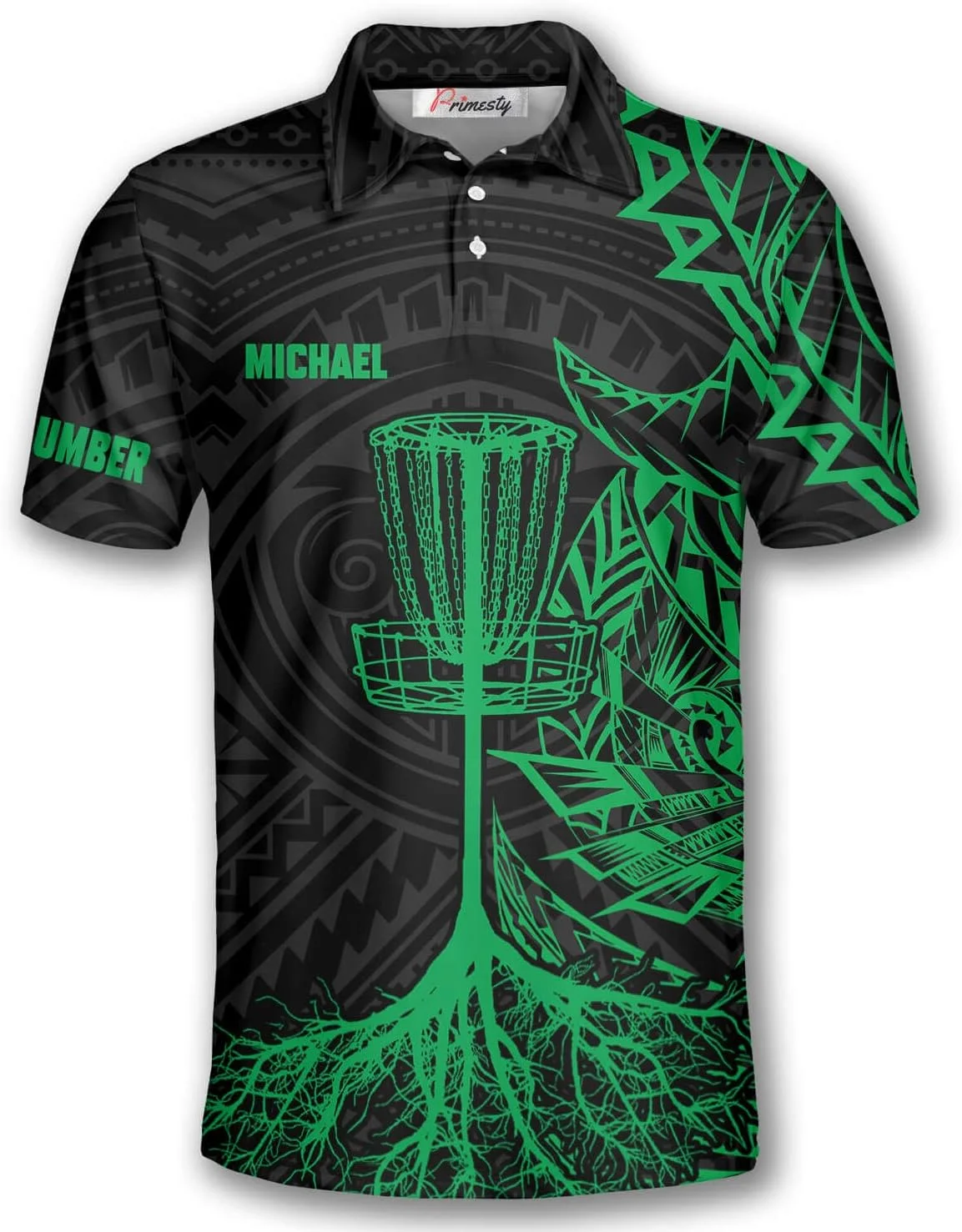 پولوشرت گلف دیسکی مردانه پریمستی، با امکان درج نام سفارشی و شماره PDGA، سایز S-5XL