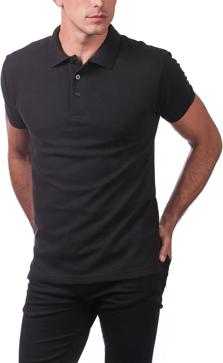 پولوشرت آستین کوتاه نخی مردانه پرو کلاب، مشکی، سایز 2X-Large