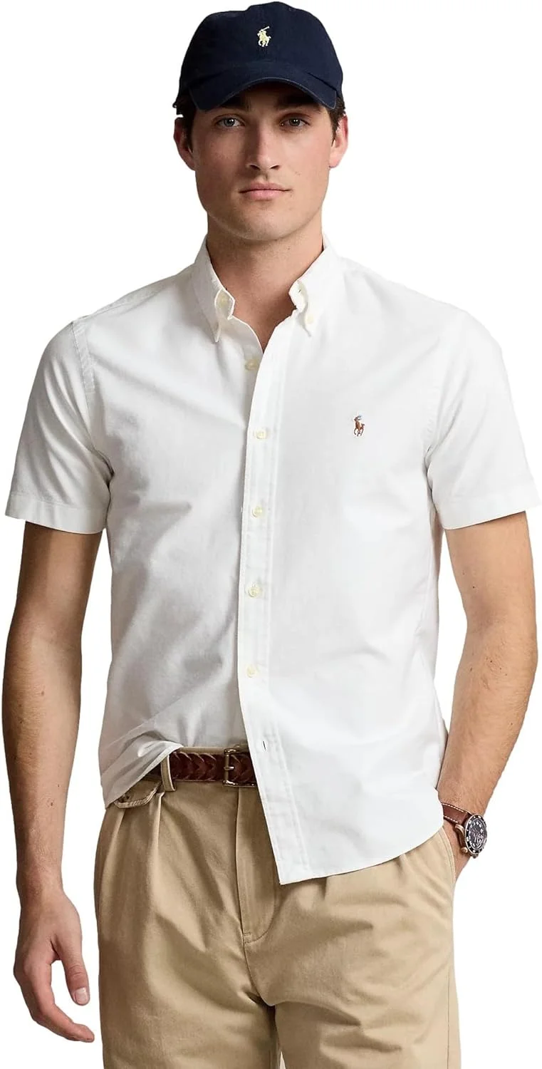 پیراهن آکسفورد آستین کوتاه مردانه مدل کلاسیک پولو رالف لورن