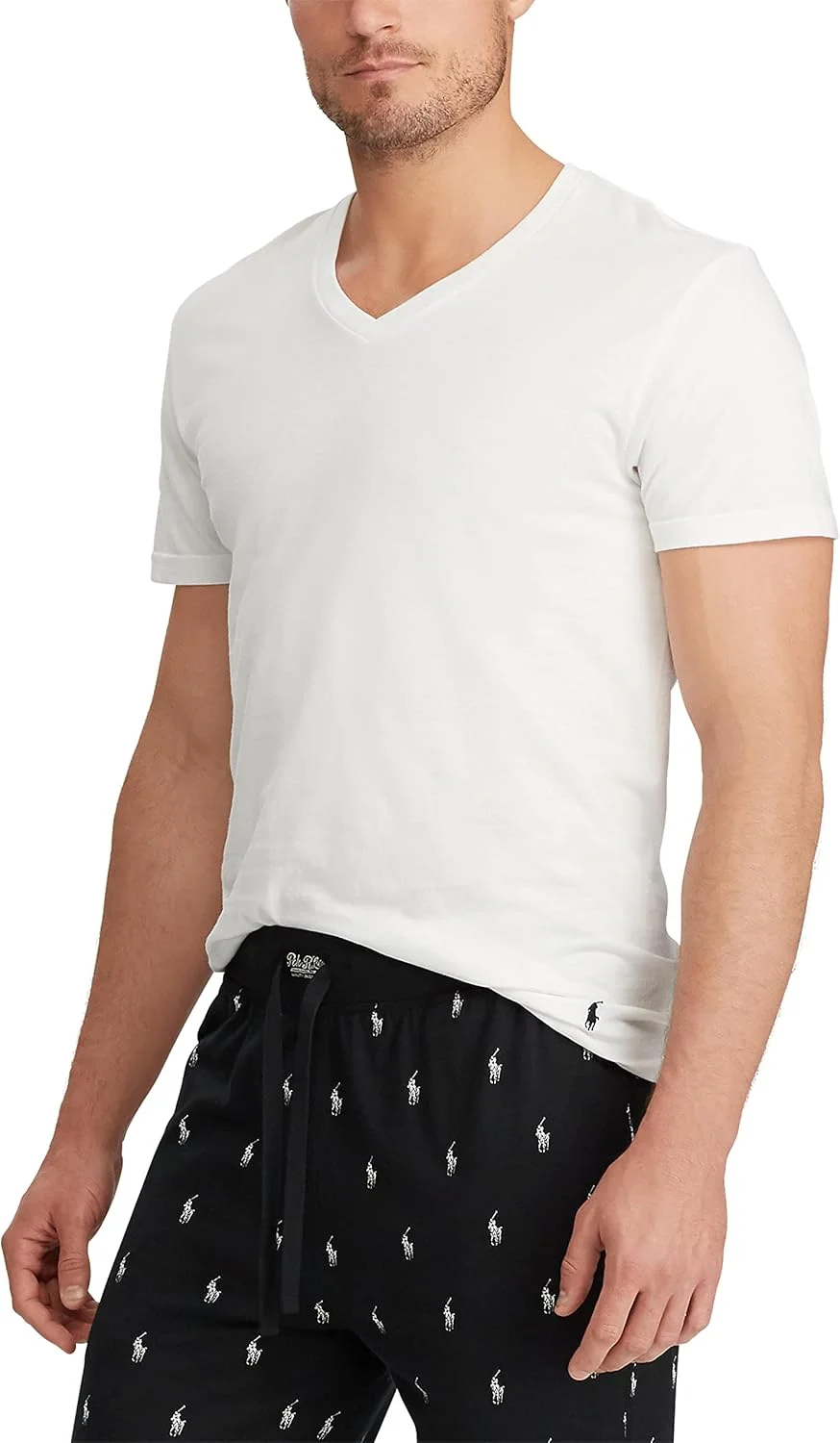 پوشش زیر پیراهن مردانه یقه هفت کلاسیک از جنس پنبه رالف لورن - بسته 3 عددی