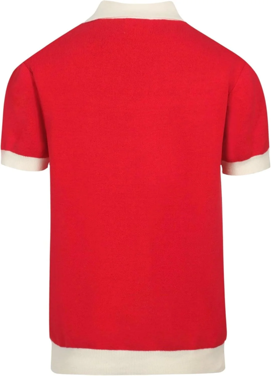پیراهن پولو مردانه بافتنی OXKNIT، مدل یکپارچهسازی با سیستمعامل یقه هفت به سبک دهه 1960 با طرح حیوانات و دکمه قرمز