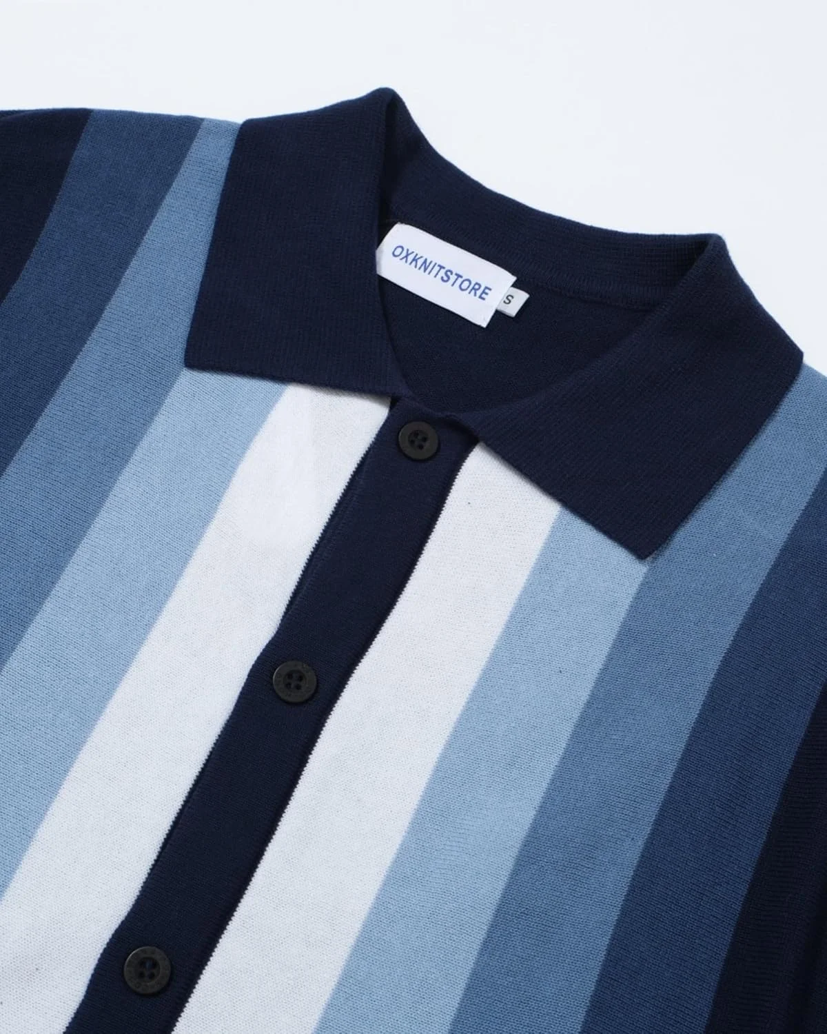 پولوشرت بافتنی مردانه OXKNIT، پولوشرت آستین کوتاه راه راه گرادیانی مردانه به سبک قدیمی پولوشرت بافتنی مردانه OXKNIT، پولوشرت آستین کوتاه راه راه گرادیانی مردانه به سبک قدیمی