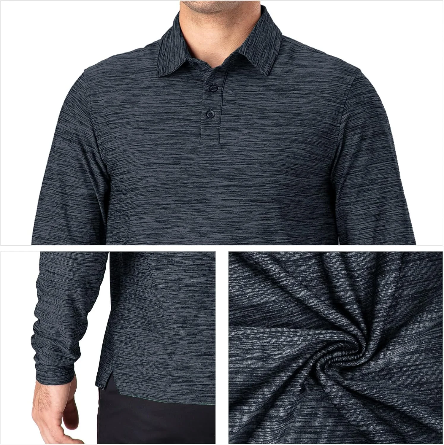 پولوشرت مردانه نَویسکین، خشک‌شونده سریع، مناسب گلف، محافظت در برابر اشعه ماوراء بنفش ۵۰، آستین بلند و کوتاه، رطوبت‌گیر
