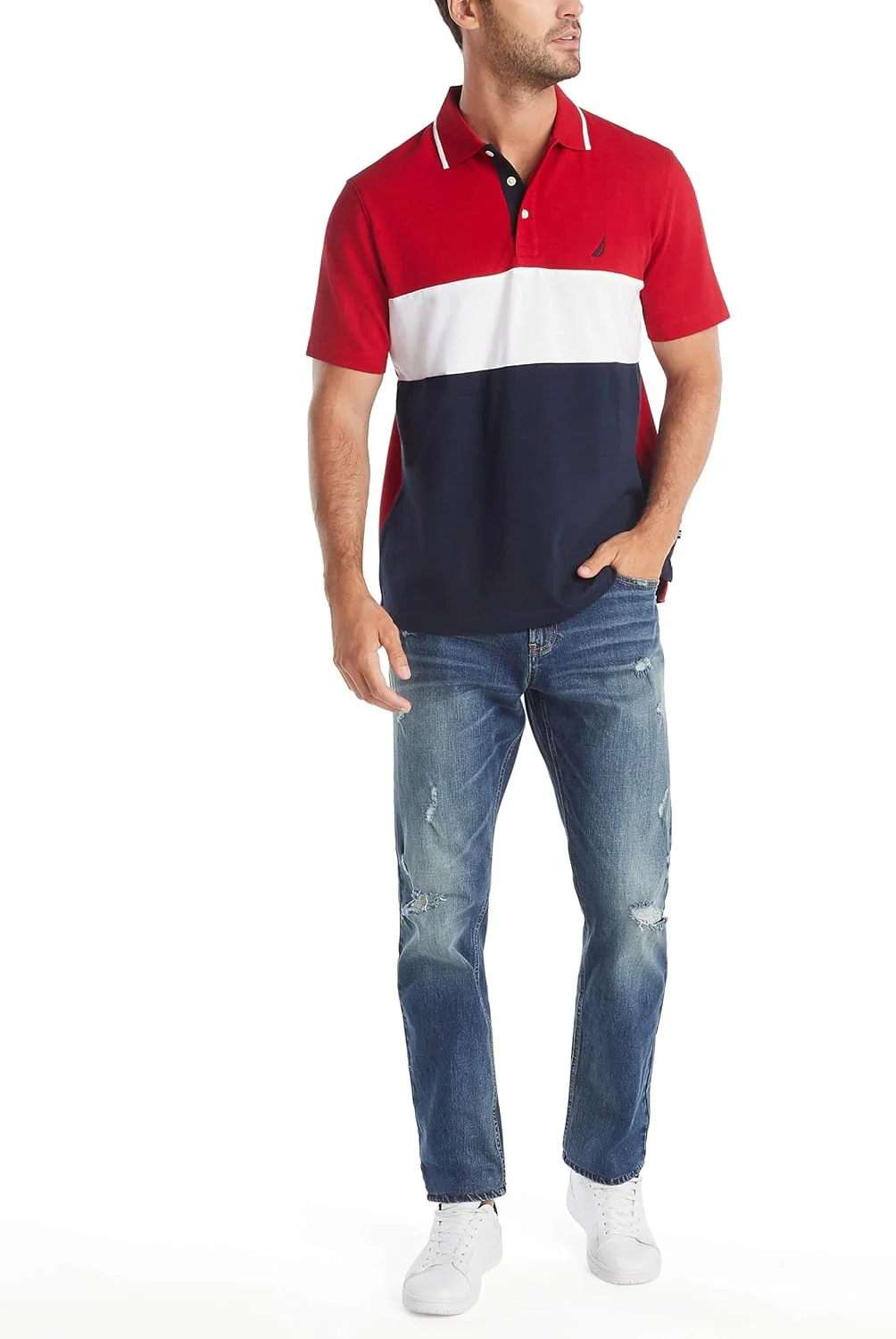 پولوشرت مردانه ناتیکا آستین کوتاه، پنبه ۱۰۰٪، مدل پیکوئه و رنگی