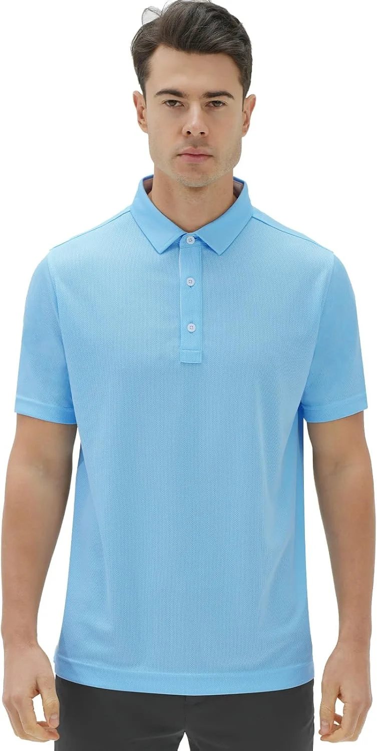 پولوشرت مردانه با قابلیت جذب رطوبت، مناسب گلف، آستین کوتاه، تنفس پذیر