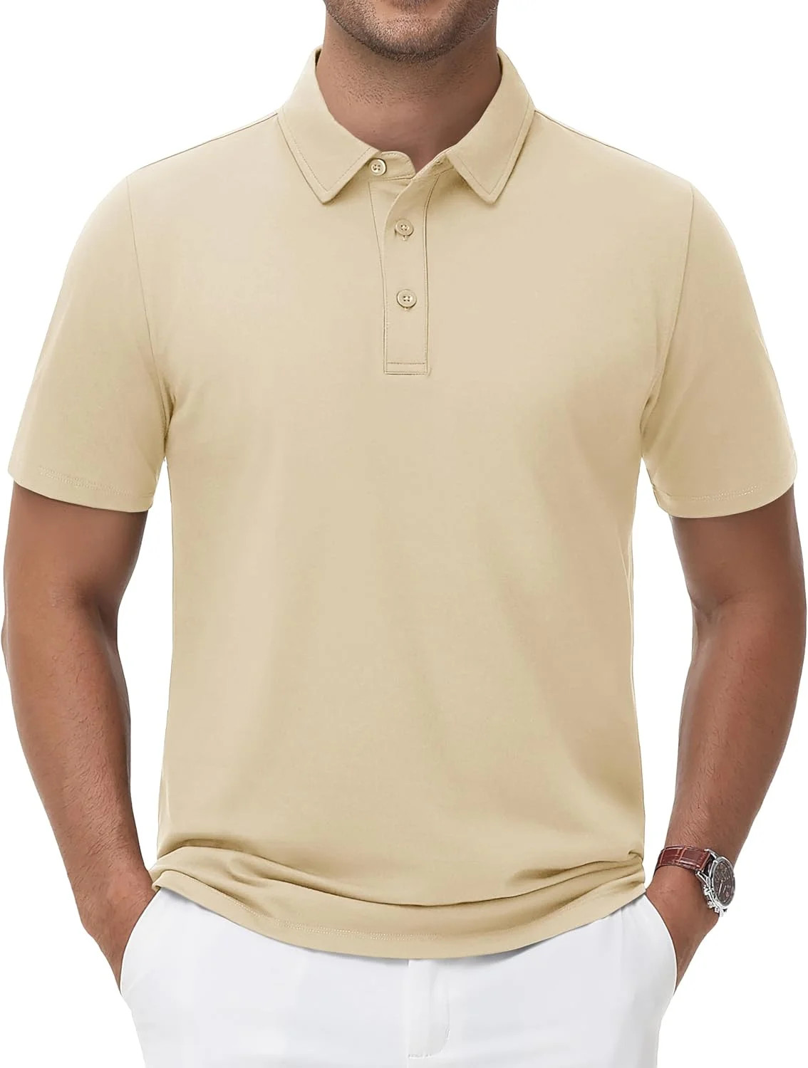 پولوشرت آستین کوتاه مردانه مَگنیویت، سه دکمه، پنبه‌ای، مناسب استفاده روزمره، عملکرد ورزشی و گلف