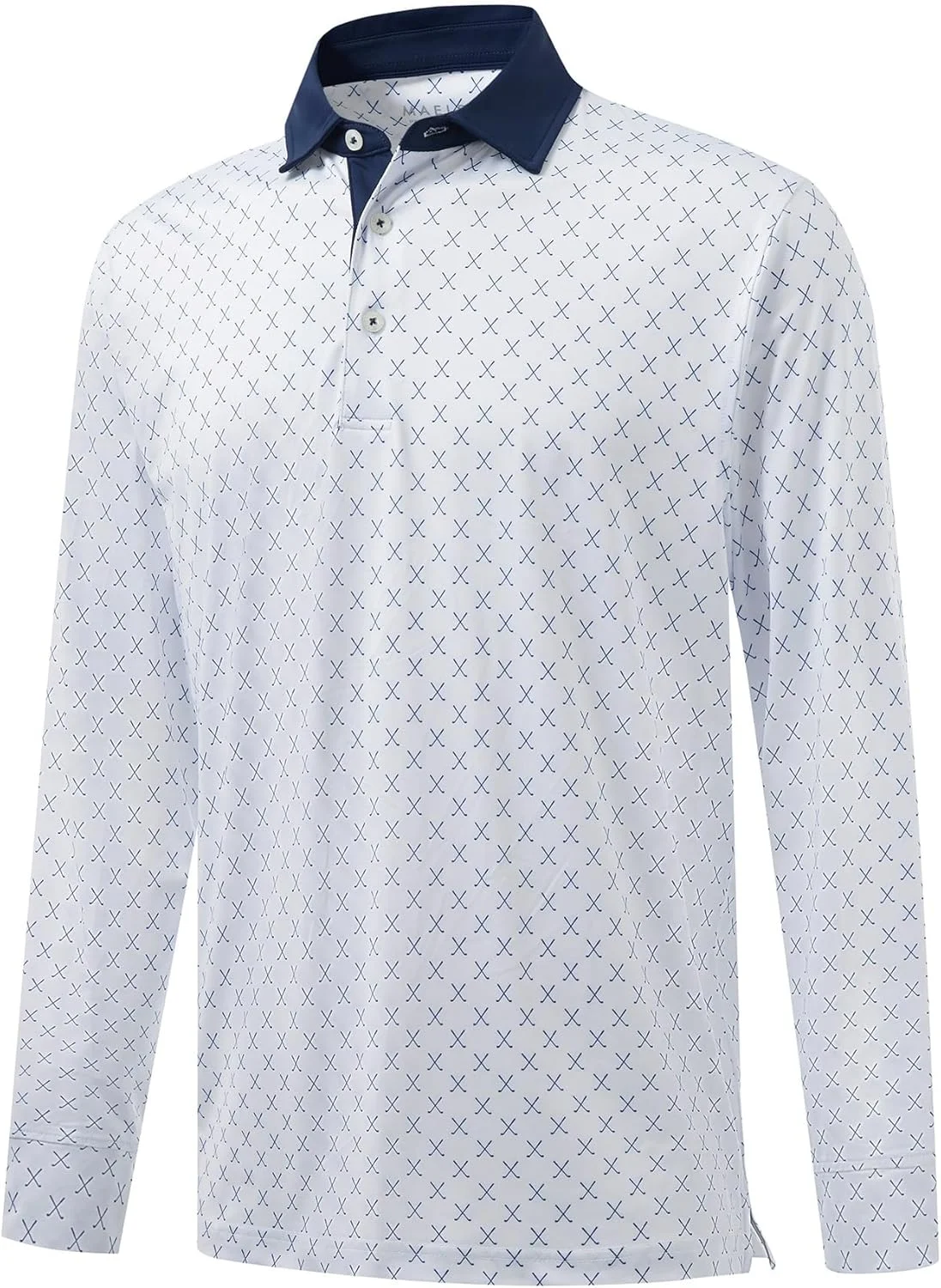پیراهن های گلف مردانه M MAELREG، با قابلیت خشک شدن سریع، عملکرد بالا، جذب رطوبت، طرح چاپی غیررسمی، یقه دار و آستین بلند