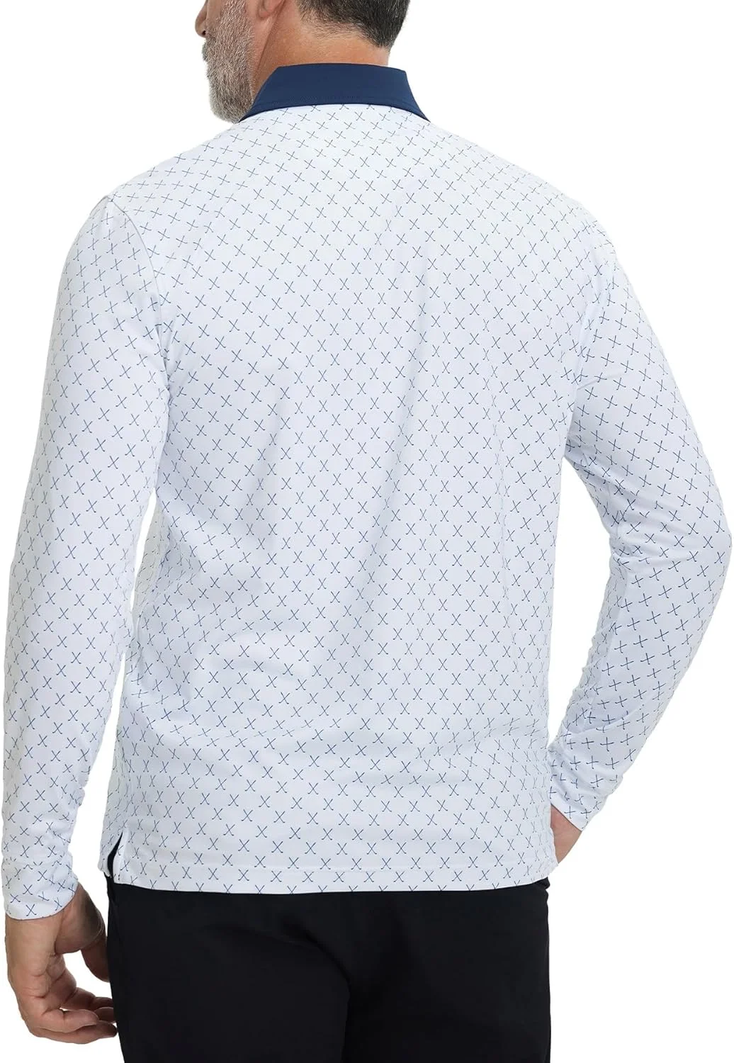 پیراهن های گلف مردانه M MAELREG، با قابلیت خشک شدن سریع، عملکرد بالا، جذب رطوبت، طرح چاپی غیررسمی، یقه دار و آستین بلند